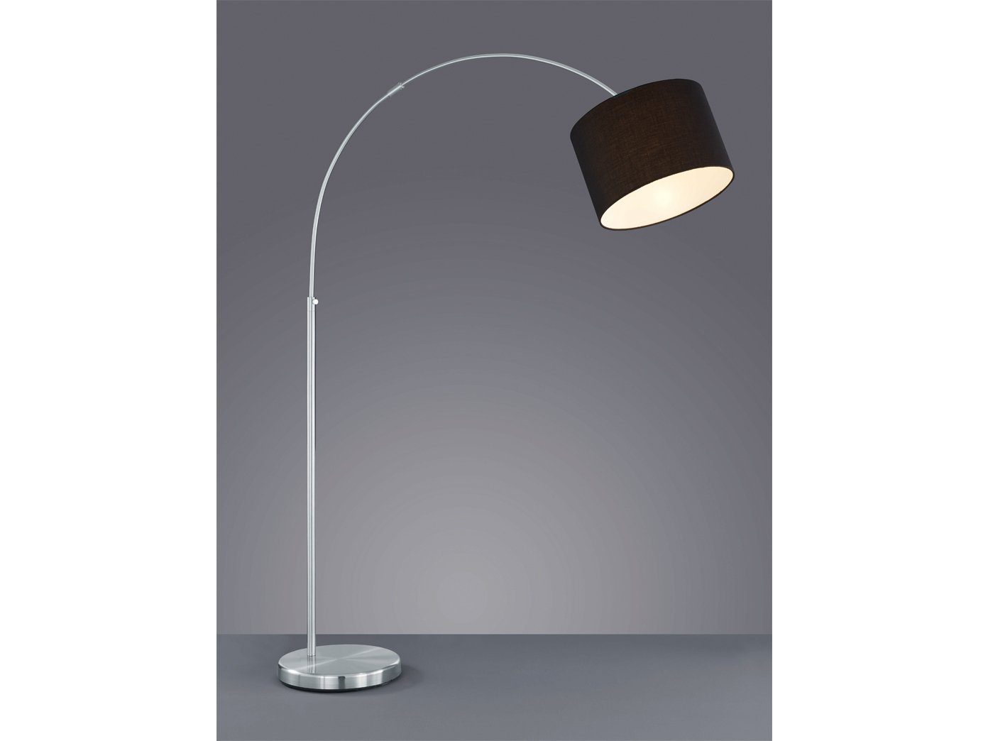 meineWunschleuchte LED Bogenlampe, Designer Bauhaus Lampe, Lampenschirm-e  Stoff, Schwarz, Große Bogen Stehlampe, mit Fußschalter online kaufen | OTTO
