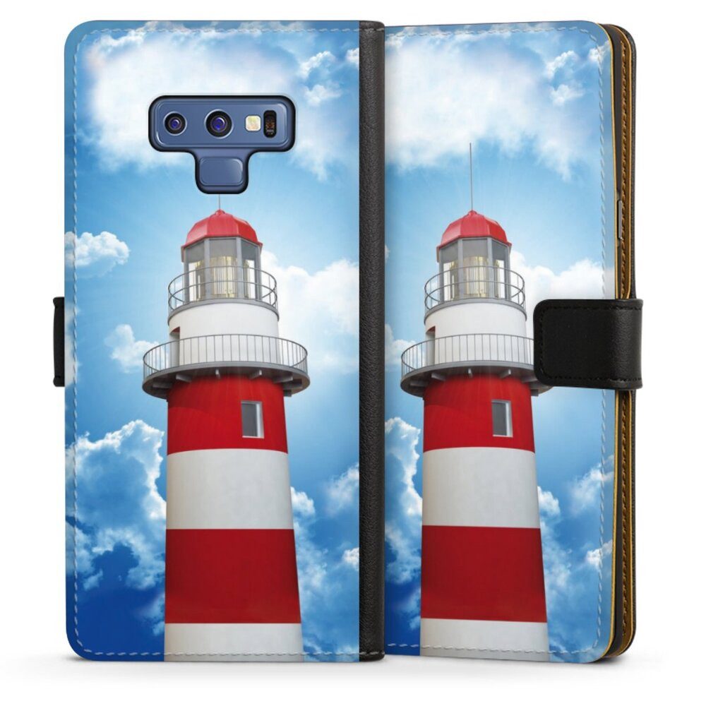 DeinDesign Handyhülle Leuchtturm Wolke Himmel Leuchtturm, Samsung Galaxy Note 9 Hülle Flip Case Klapphülle Handytasche Leder