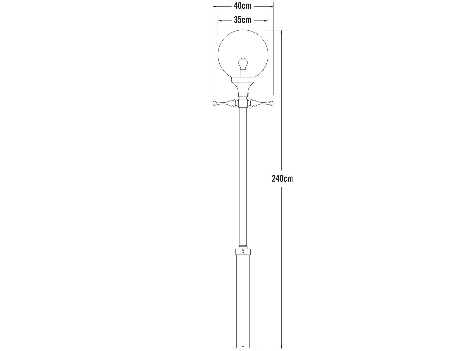 KONSTSMIDE LED Pollerleuchte, LED wechselbar, warmweiß, Mastleuchte Garten-wegbeleuchtung, Straßenlaterne Weiß, H: 240cm