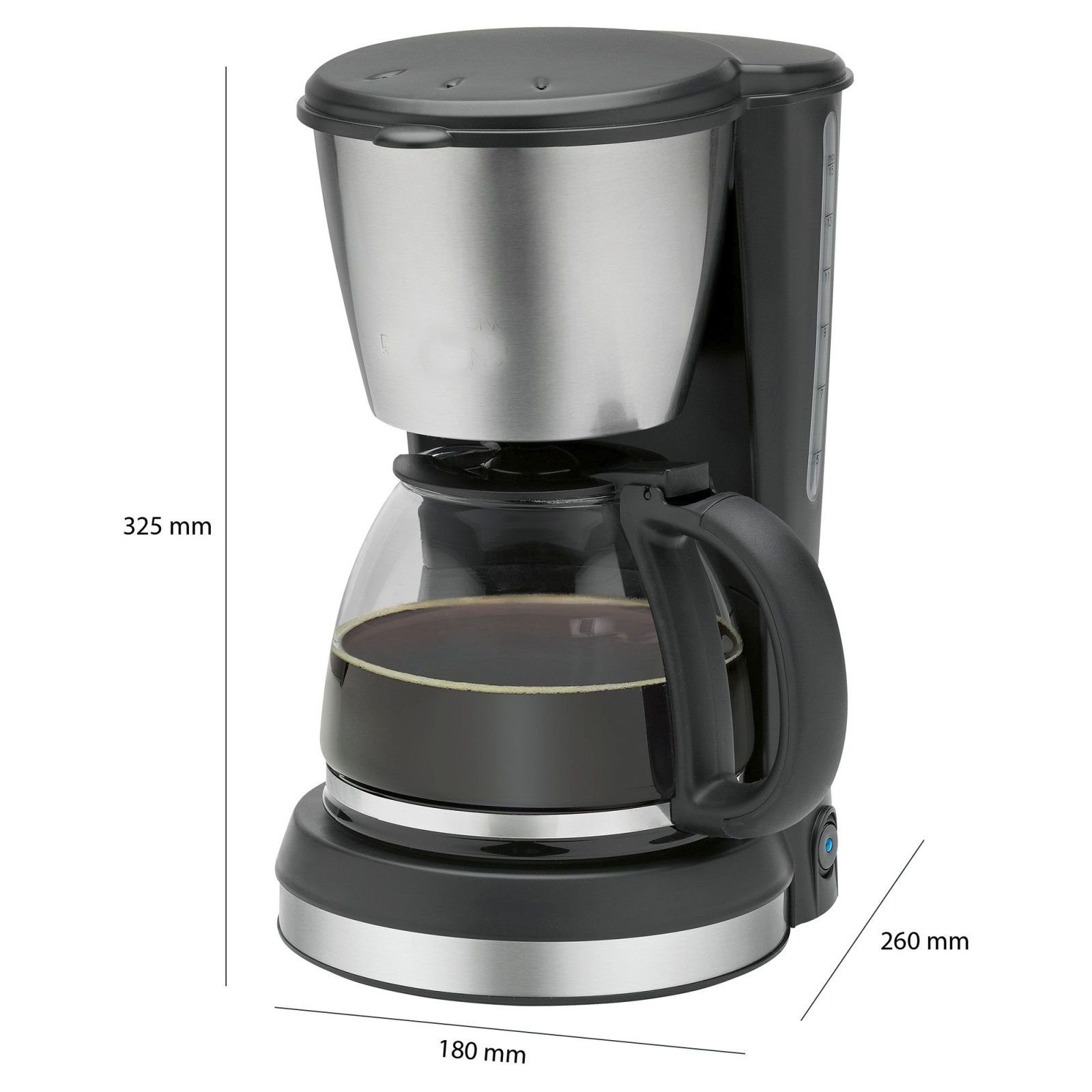 BOMANN Filterkaffeemaschine BOMANN Kaffeemaschine Edelstahl Glaskanne 1,5 Liter 900 Watt KA 1369
