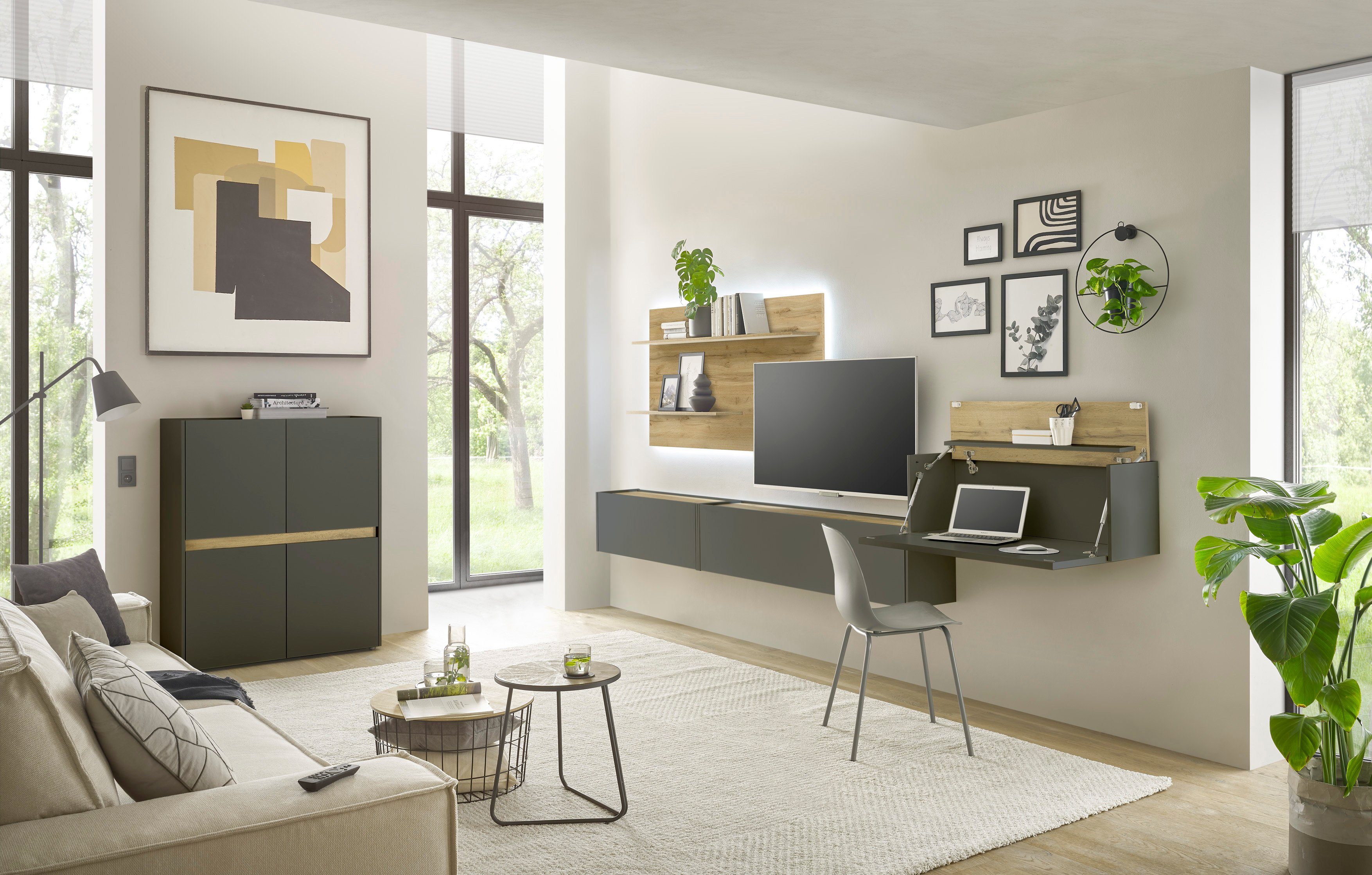 INOSIGN Büromöbel-Set CiTY/GiRON, (Set, 5-tlg), Home Office, Wandsekretär