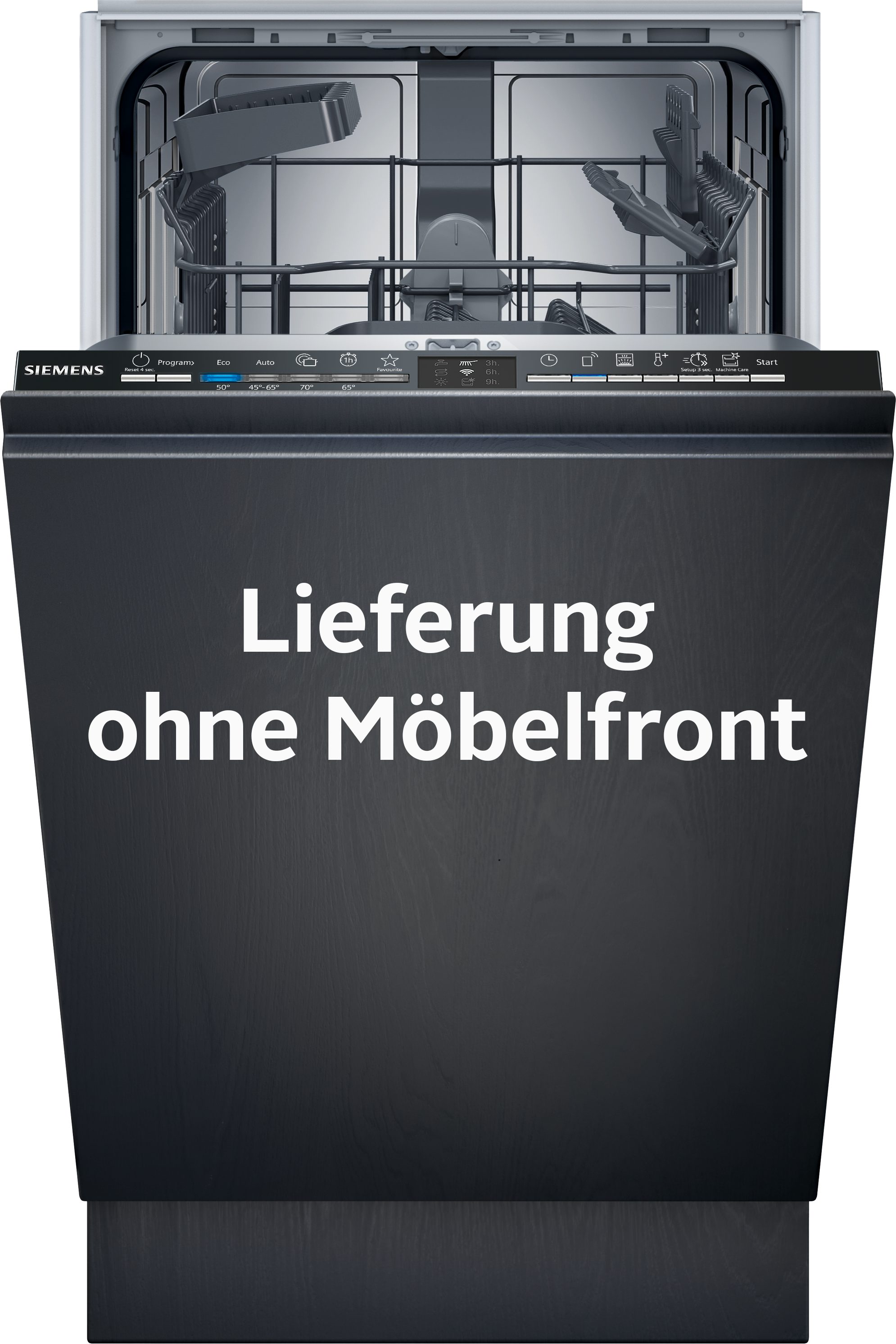 SIEMENS vollintegrierbarer Geschirrspüler iQ100 SR61HX23KE, 10 Maßgedecke, Schnelles Spülen mit varioSpeedPlus und höhenverstellbarer Korb