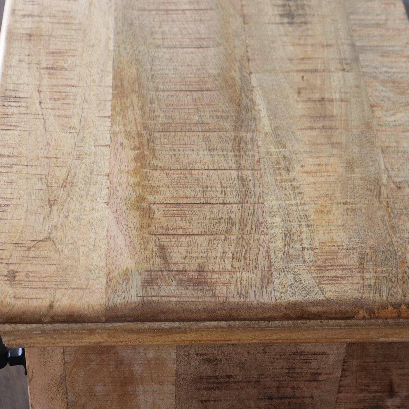 baario Sideboard XXL Sideboard SELCE 180cm, massiv Mangoholz Schiebetüren Industrial Design Anrichte