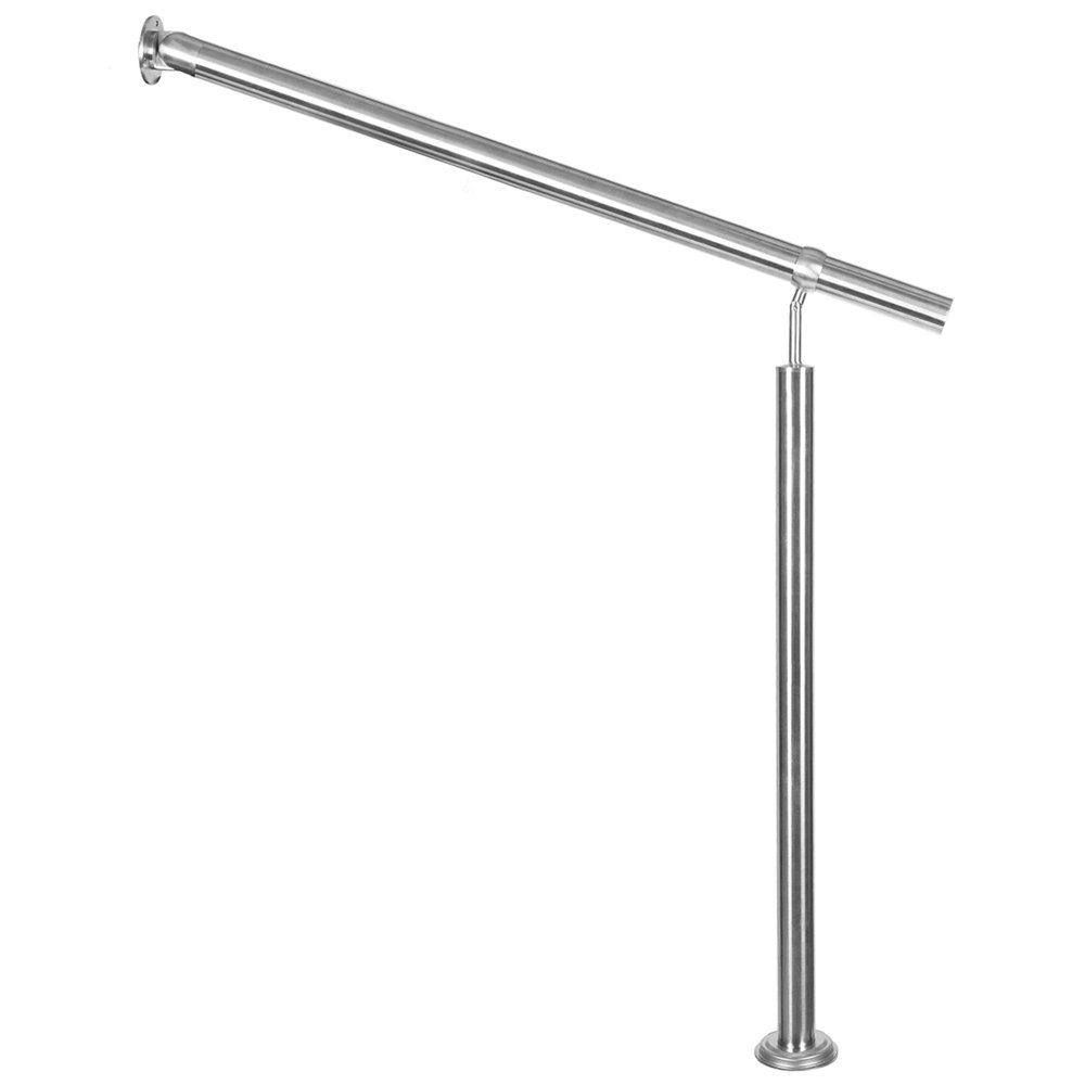 V2Aox Treppengeländer Edelstahl Treppengeländer Handlauf Geländer Aufmontage 80 - 200 cm, 120 cm Länge