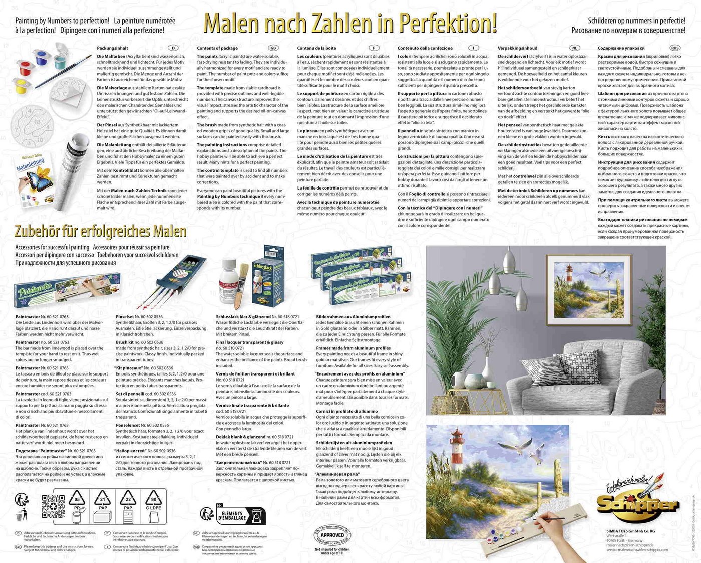 Thumbnail - Schipper Malen nach Zahlen Malen nach Zahlen 40x50cm Dünenlandschaft mit Leuchtturm 609130884