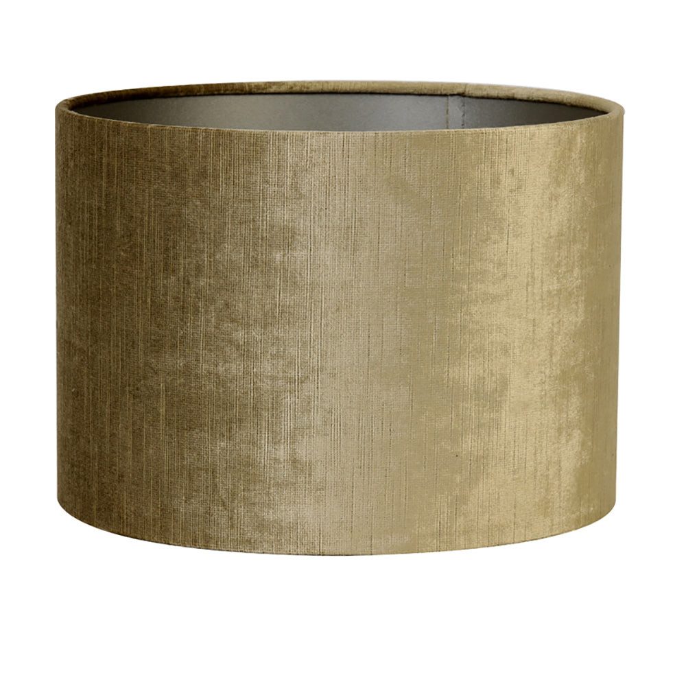 Dirk Davids Leuchten GmbH Lampenschirm Lampenschirm Zylinder in Velours Gold Bronze Seidenglanz 30-30-21cm, Angenehmes warmes Licht