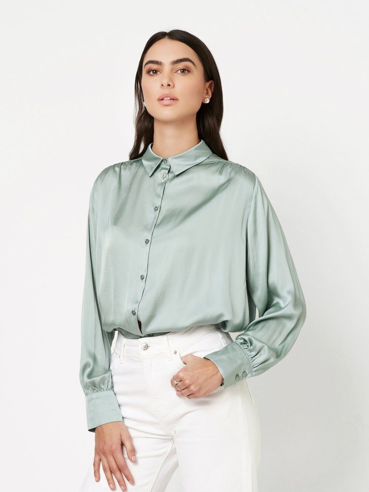 DESOTO Klassische Bluse Lena mit Volumenärmeln