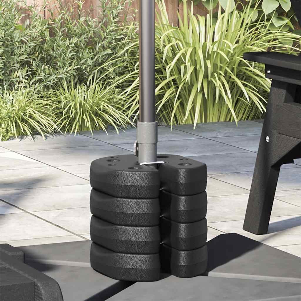 furnicato Pavillon-Sandsäcke Beton-Gewichtsplatten 22x5 cm Schwarz für Outdoor-Strukturen, Wetterfeste Standfüße, stapelbar und für 30-mm-Rohre geeignet