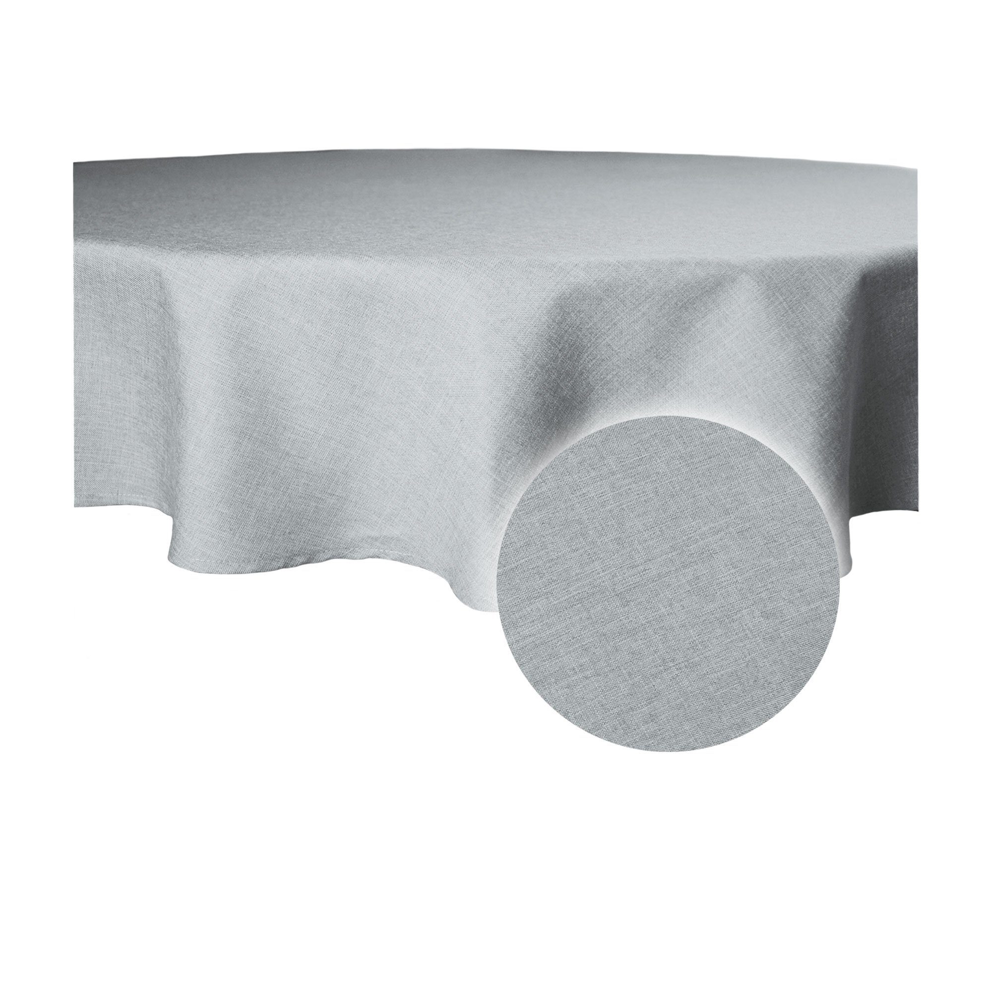 Haus und silber Tischdecke wasserabweisend Deko Leinenoptik rund (1-tlg) Ø 140 cm Tischdecke beschichtet