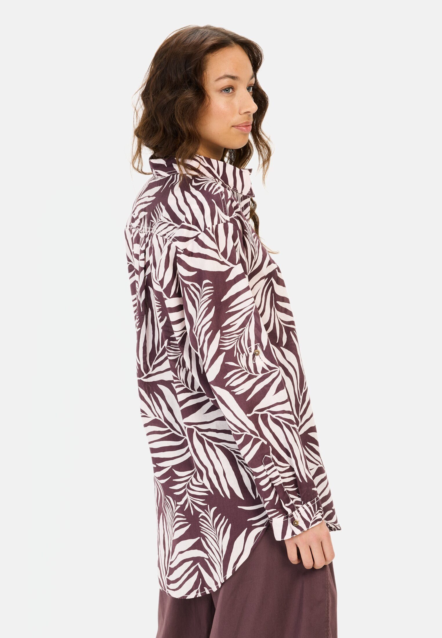 camel active Hemdbluse aus Baumwolle Langarm Button-Down Allover Print günstig online kaufen