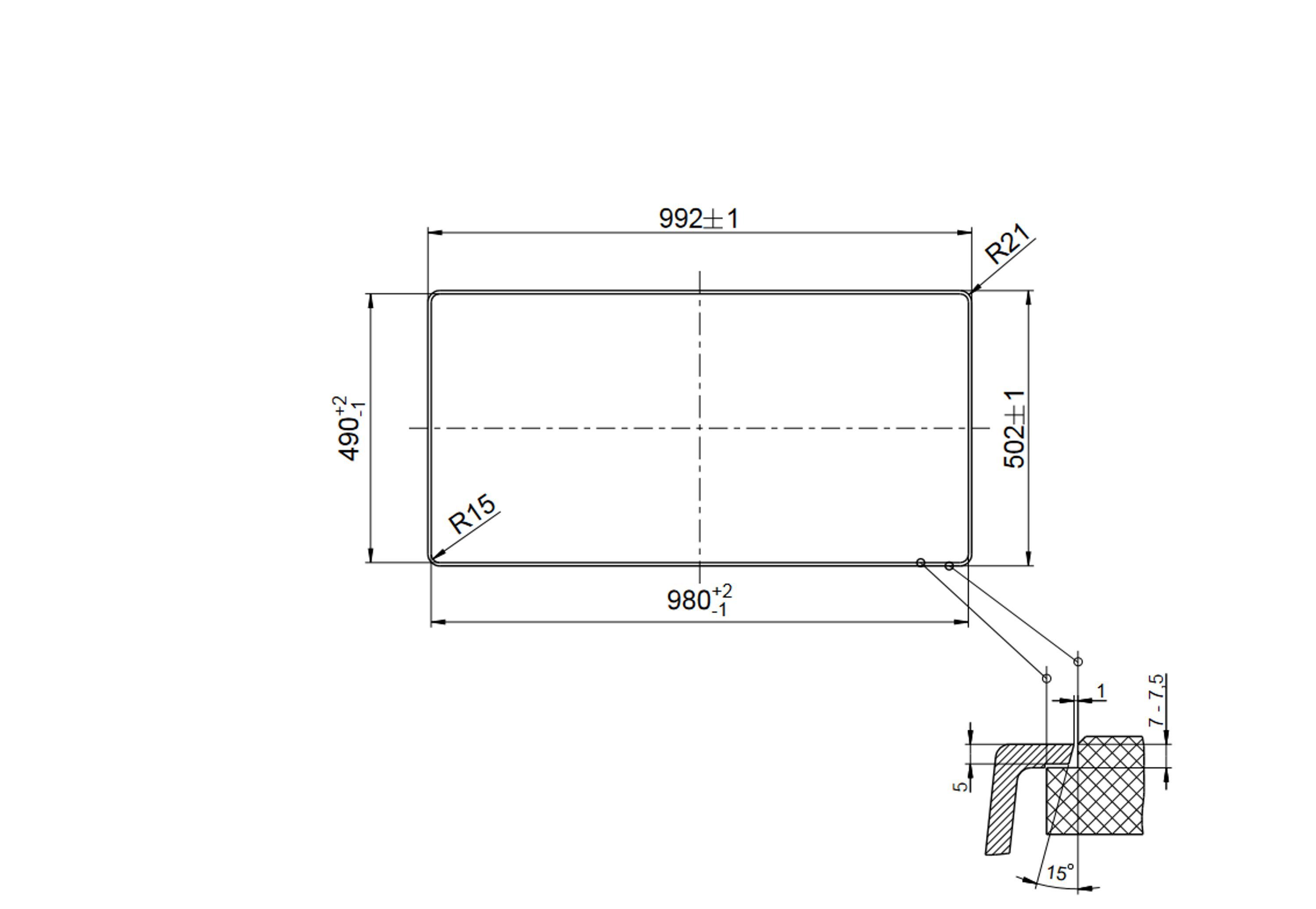 Blanco Küchenspüle 523 486, rechteckig, cm, ergonomische 99/19 Arbeitsabläufe Fließende