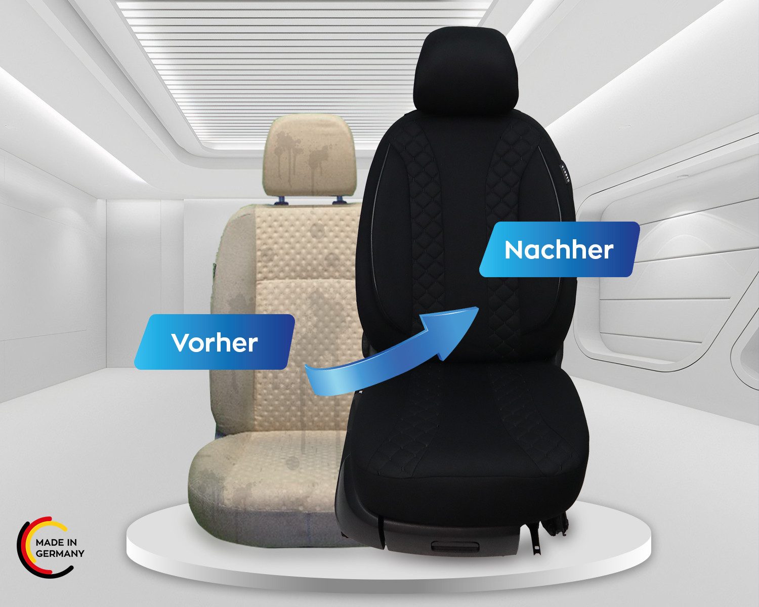 BREMER SITZBEZÜGE Autositzbezug für Opel Corsa F Bj ab 2019 (N304), Set, 2-tlg., Schonbezüge Sitzbezüge Fahrer und Beifahrer, in Schwarz