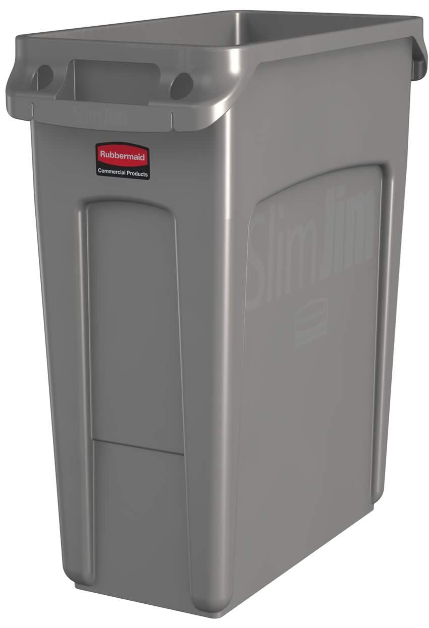 Rubbermaid Mülltrennsystem Rubbermaid Slim Jim® mit Belüftungskanälen, 61 l, beige