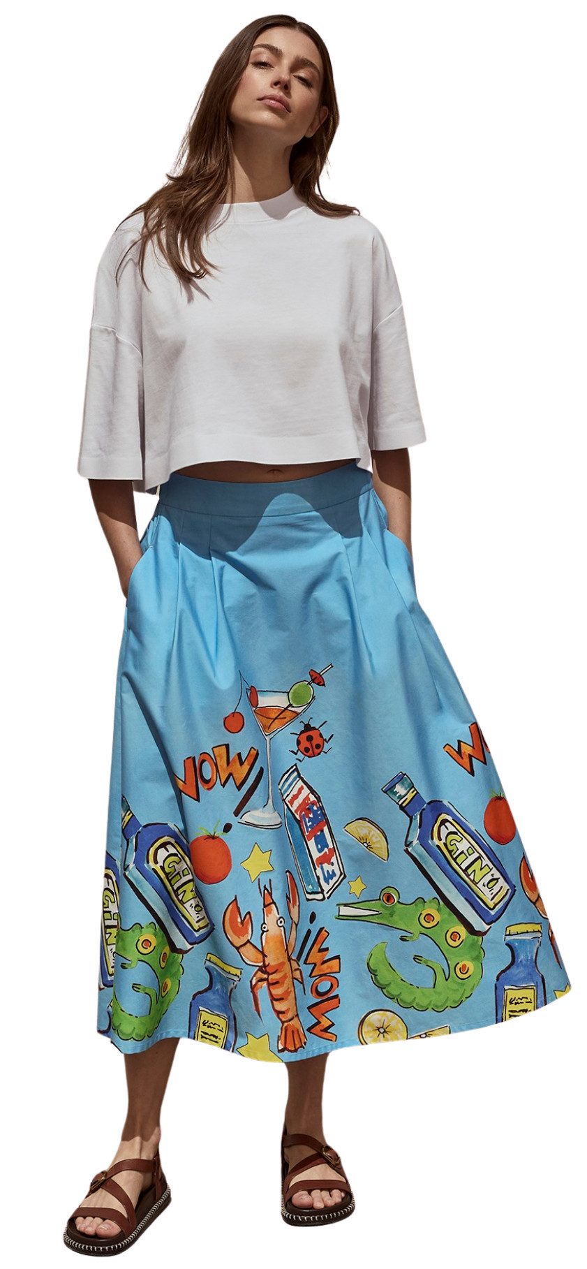 St Ann by Stehmann Schlupfrock Luftiger Druck Rock für Arbeit & Freizeit! Auffälliger Druck