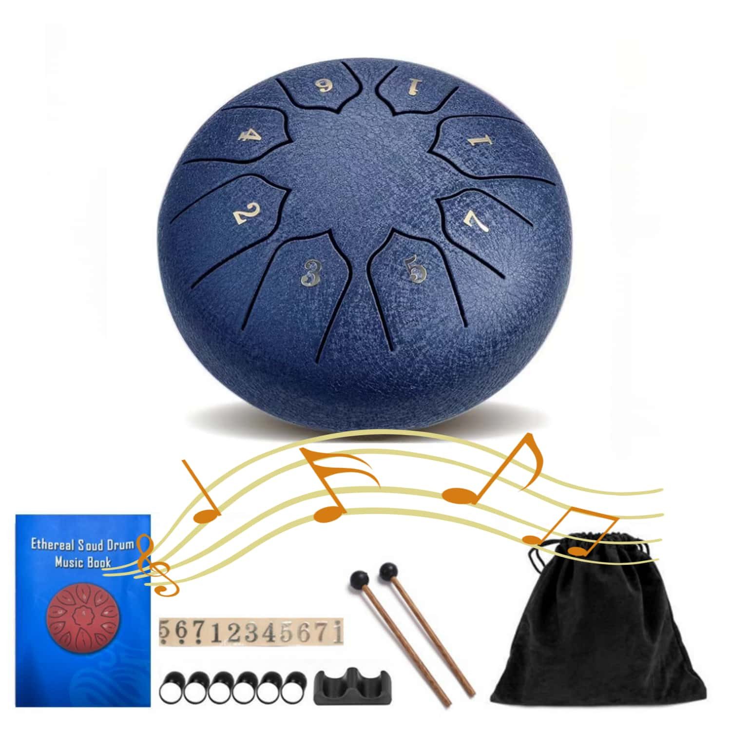 Steel Tongue Drum 6 Zoll 8 Töne Handpans Stahlzungentrommel Schlagzeug Instrument