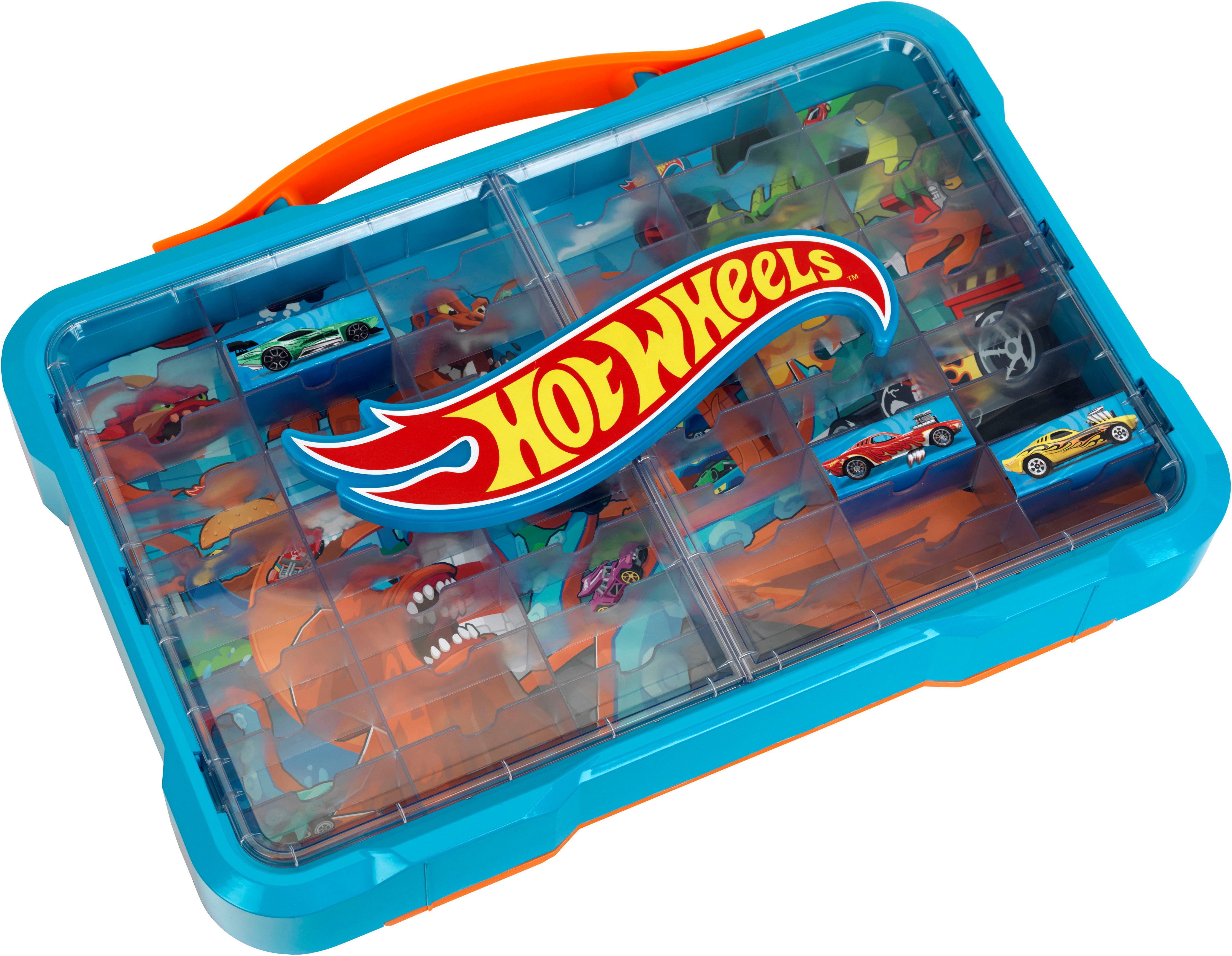Small collector's case/display case for 54 cars, with illuminated Hot Wheels logo