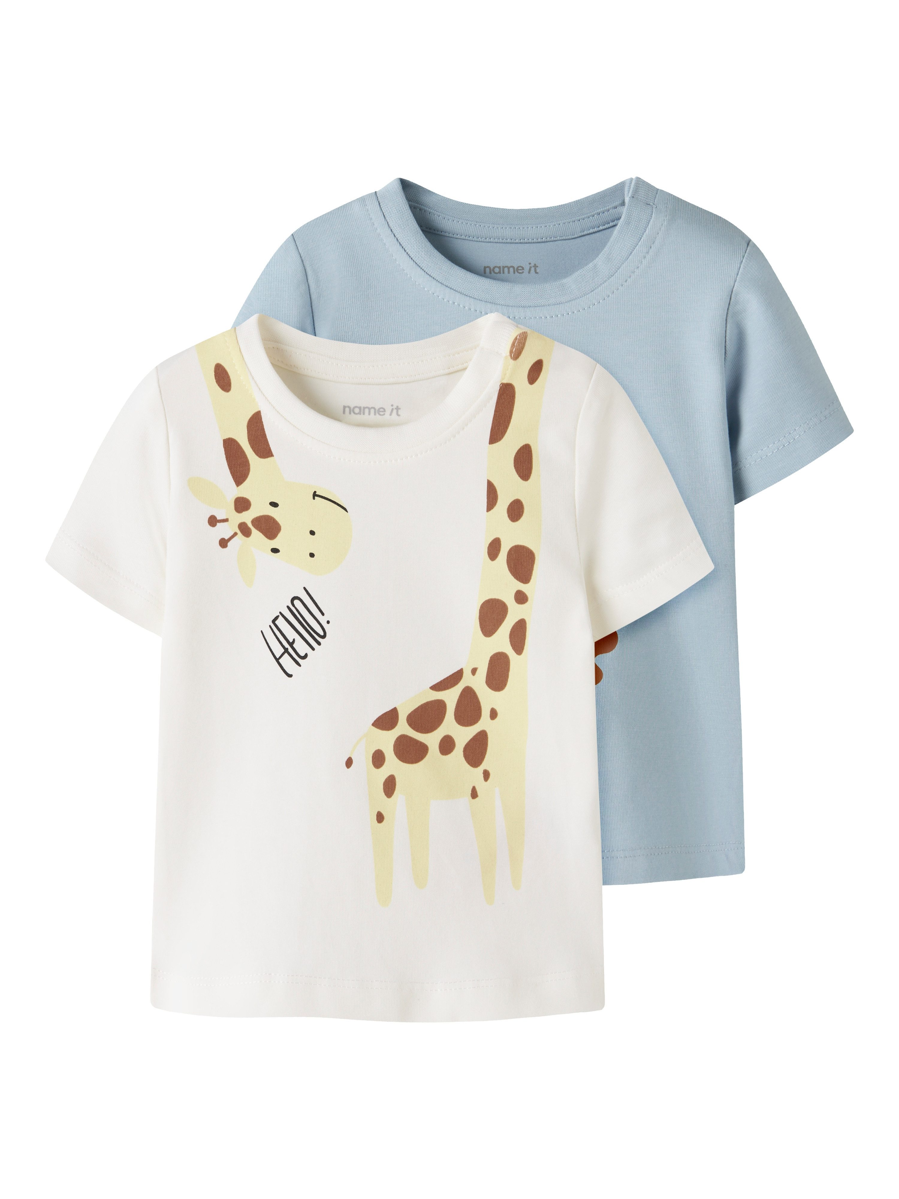 Name It T-Shirt NBMHOS 2P SS TOP BOX (Packung, 2-tlg) Baumwollmischung, regular fit