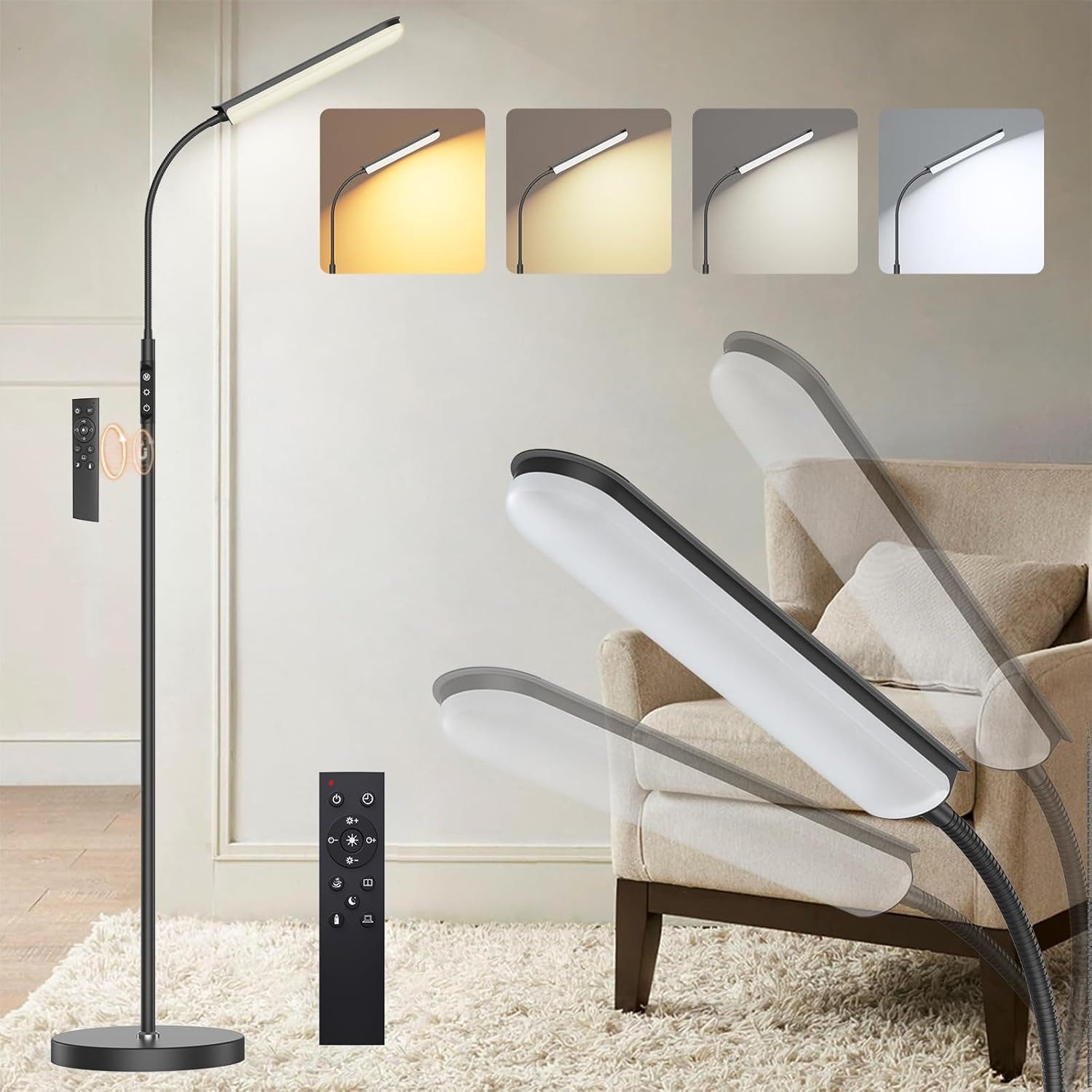 LED Stehlampe 15W Stehleuchte dimmbar mit Fernbedienung