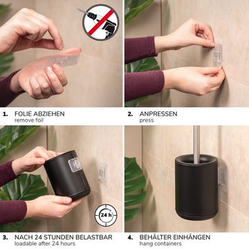 bremermann WC-Reinigungsbürste WC-Garnitur BARBENA mit flexibler TPR-Bürste, Edelstahlgriff, schwarz