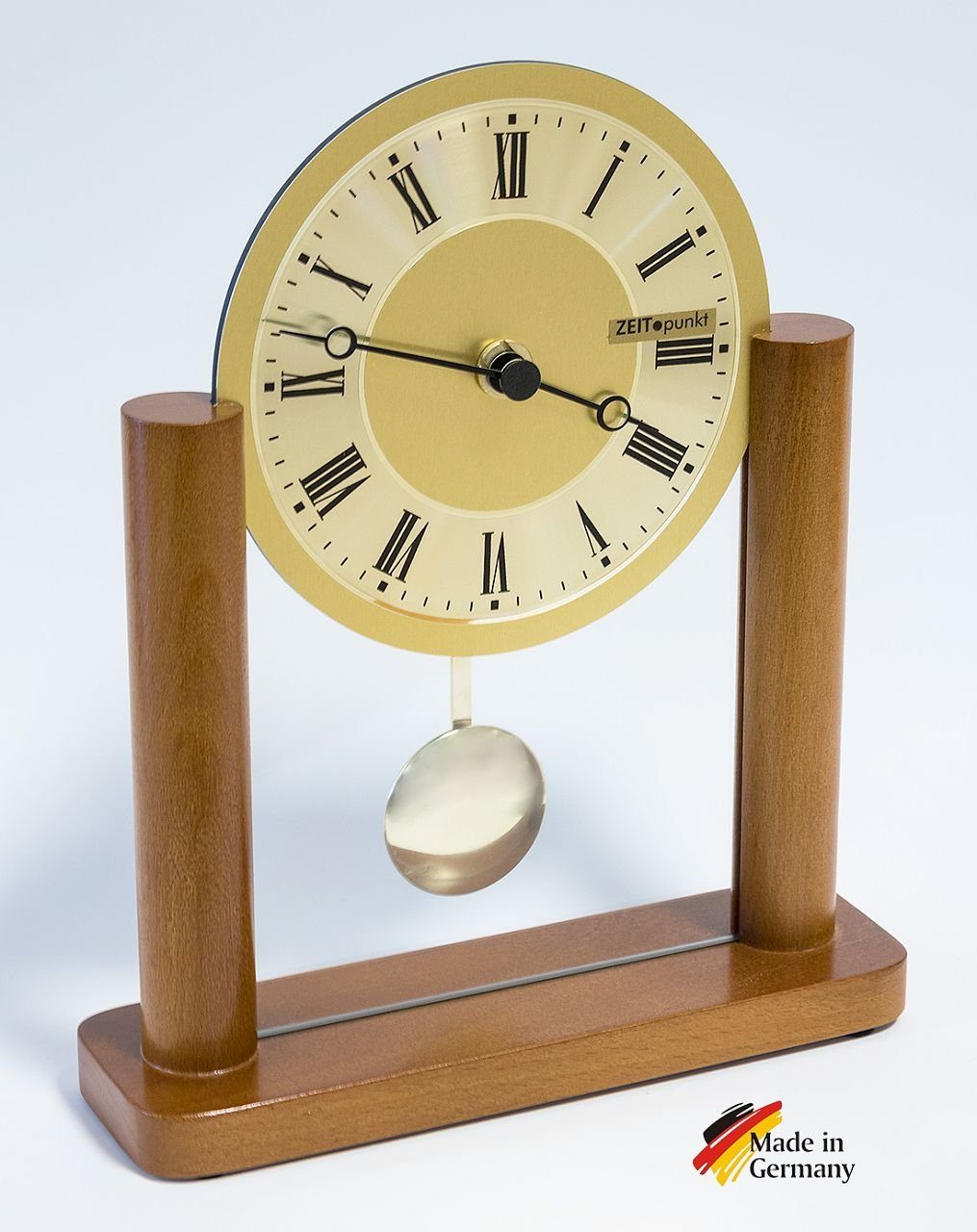 Beauty.Scouts Tischuhr Analoge Tischuhr Standuhr "Madrie" Uhr mit Pendel, 23x19 cm