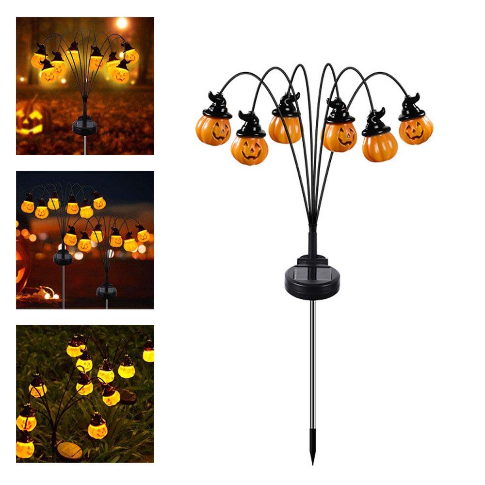nsihing Gartenleuchte Halloween Solarleuchten für Garten, Kürbis SolarLichter