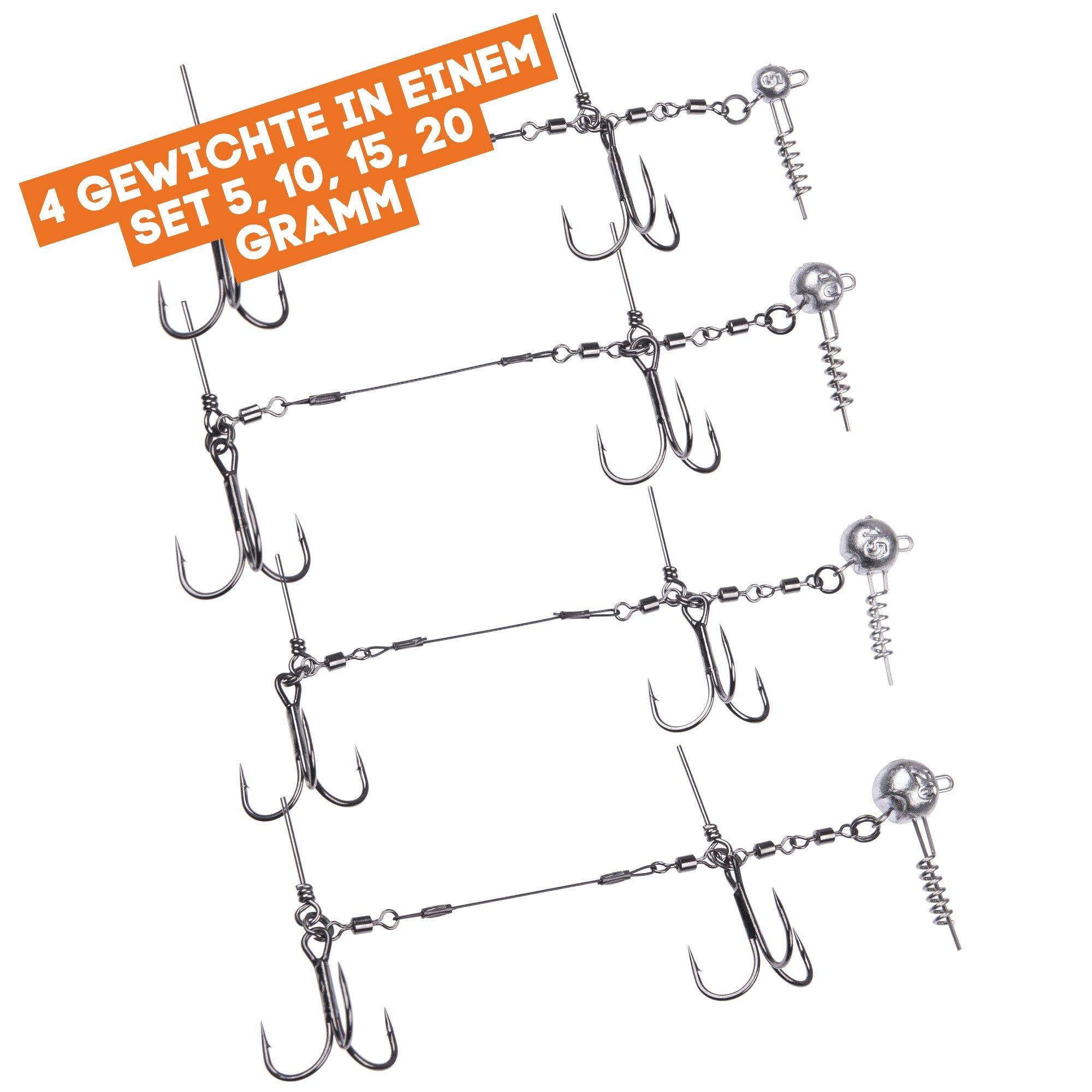 Zite Drillingshaken Hechtsysteme L Big Bait Fertigmontagen Raubfisch Gummifische Hecht