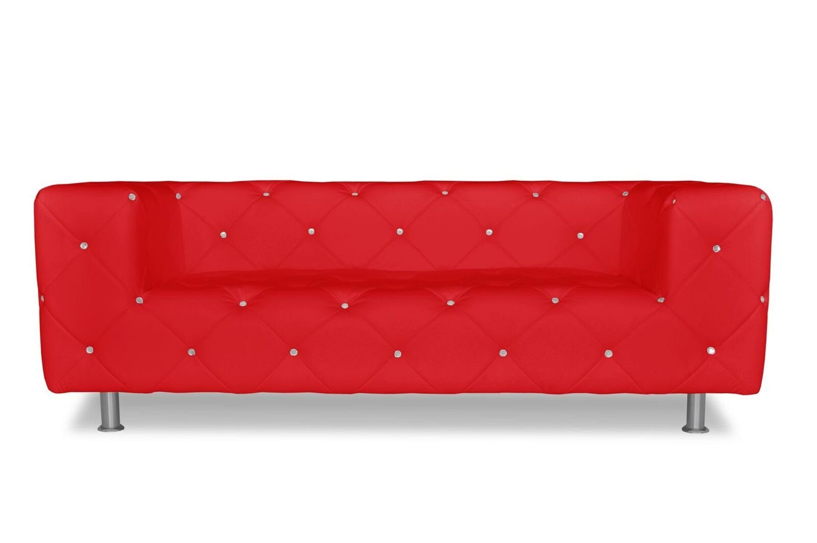 Made Grauer Chesterfield Rot Dreisitzer in Sofa JVmoebel luxus Europe mit Steinen Neu, moderner
