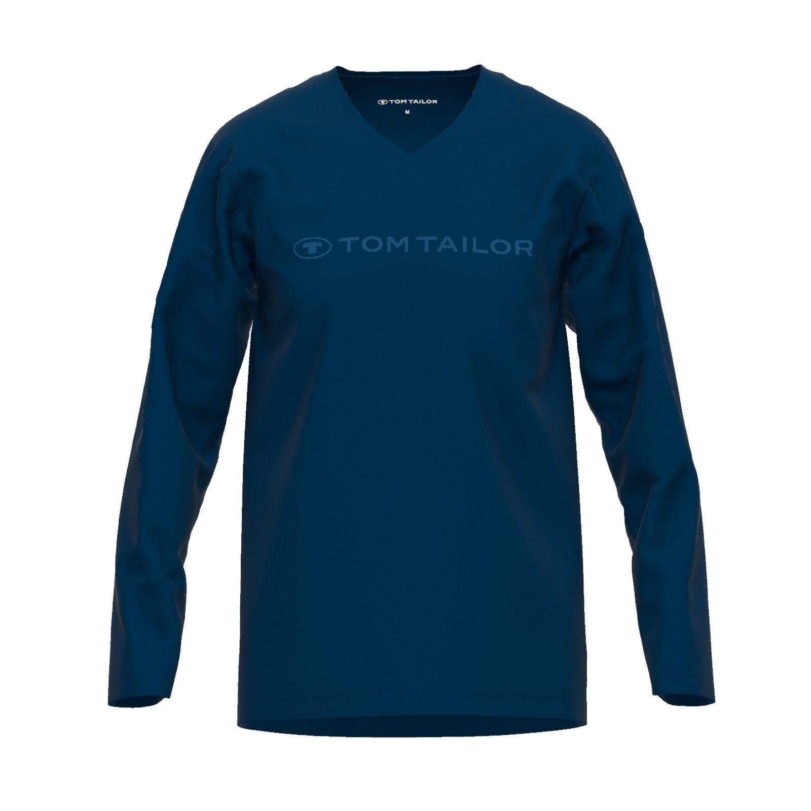 Herren Bekleidung T-Shirts Langarm T-Shirts Tom Tailor Baumwolle Shirt in Blau für Herren 