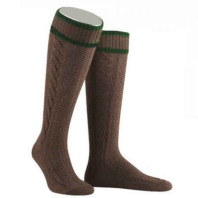 Moschen-Bayern Традиційні шкарпетки Trachtenstrumpf Herren Trachtenstrümpfe Trachtenkniestrumpf Braun aus weicher Woll-Mischung