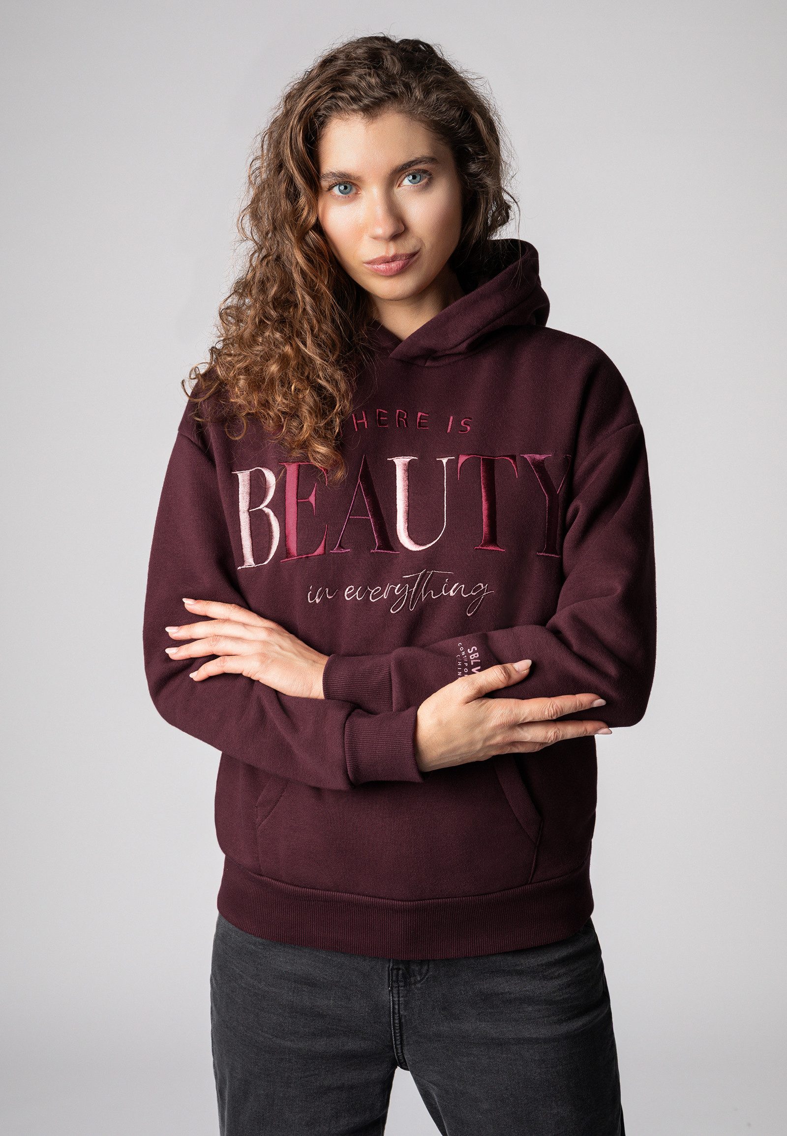 SUBLEVEL Kapuzenpullover Damen Hoodie Kapuzenpullover bestickt günstig online kaufen