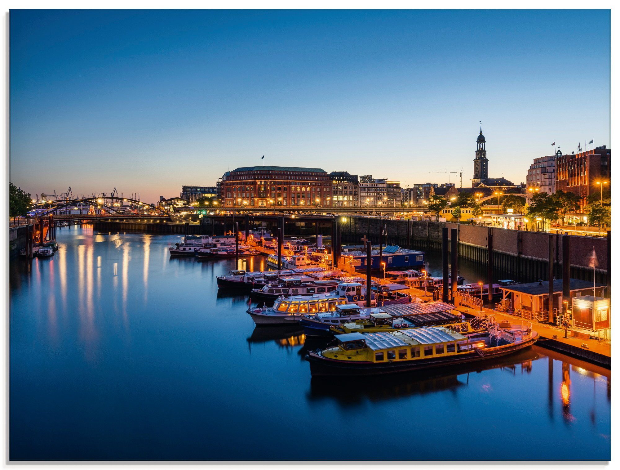 St), Artland mit in Michel, verschiedenen Hafen Deutschland (1 Glasbild Panorama Hamburg Größen