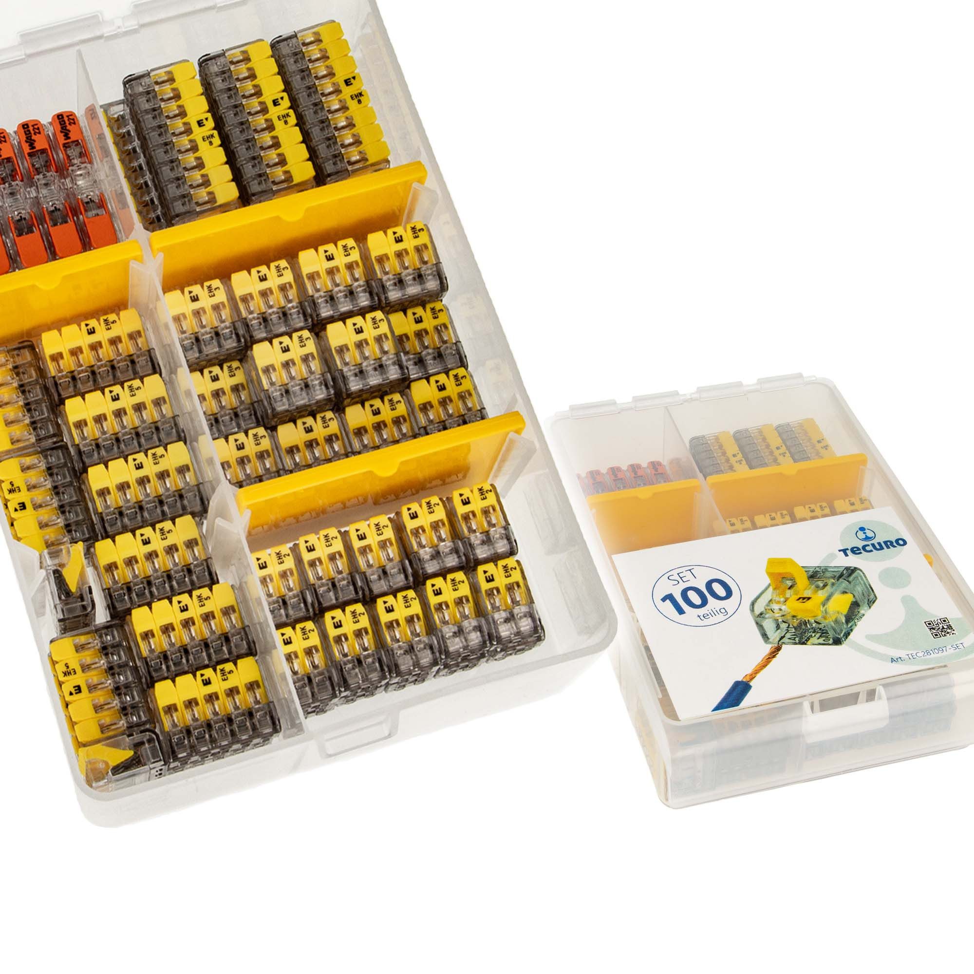 tecuro Klemmen Steckklemmen-Set Typ EHK/WAGO - 100 St. für flexible und Massivleiter