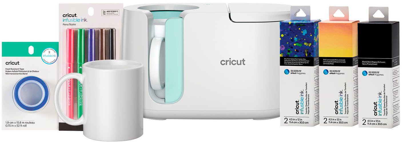 Cricut Transferpresse Cricut Mug Press Starter Bundle, Tassenpresse mit Zubehör für personalisierte Tassen