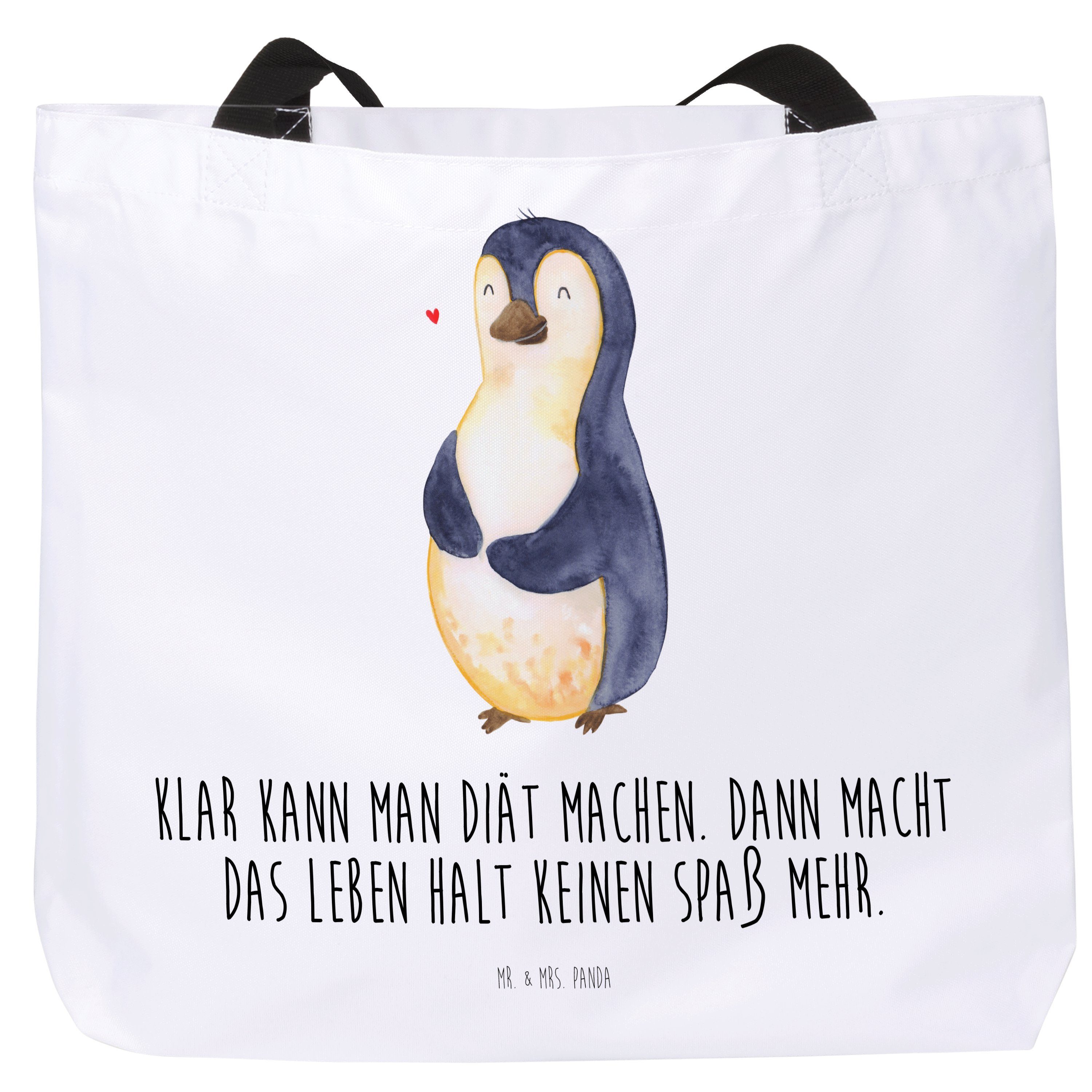 Mr. & Mrs. Panda Diät Tragebeutel, Geschenk, Weiß Freizeittasche, - Pinguine Pinguin (1-tlg) Shopper 