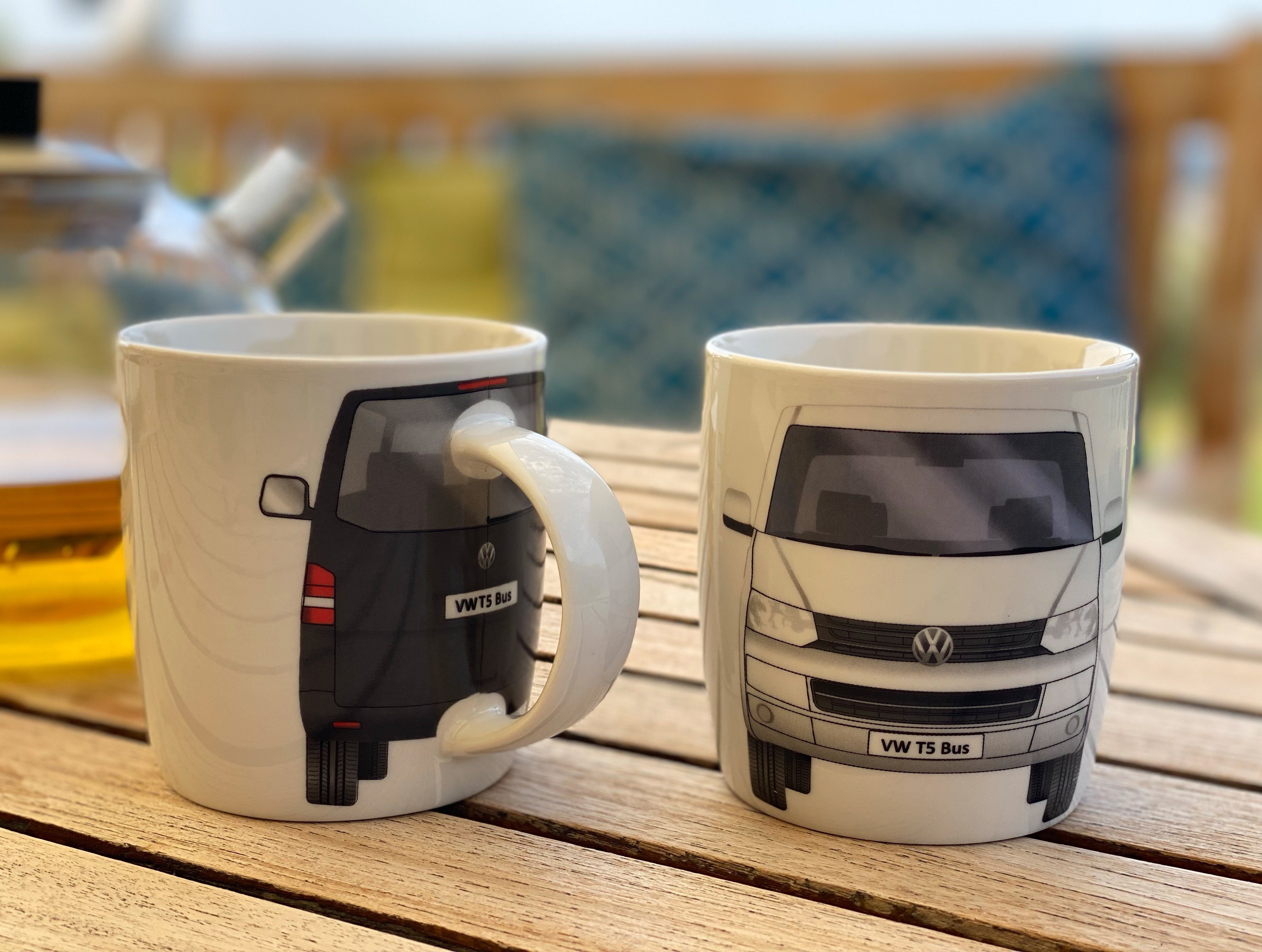 T5 Kaffeetasse 370ml Große Tasse BRISA Design, by im Keramik Bone aus weißer Collection VW Volkswagen New Becher, China,