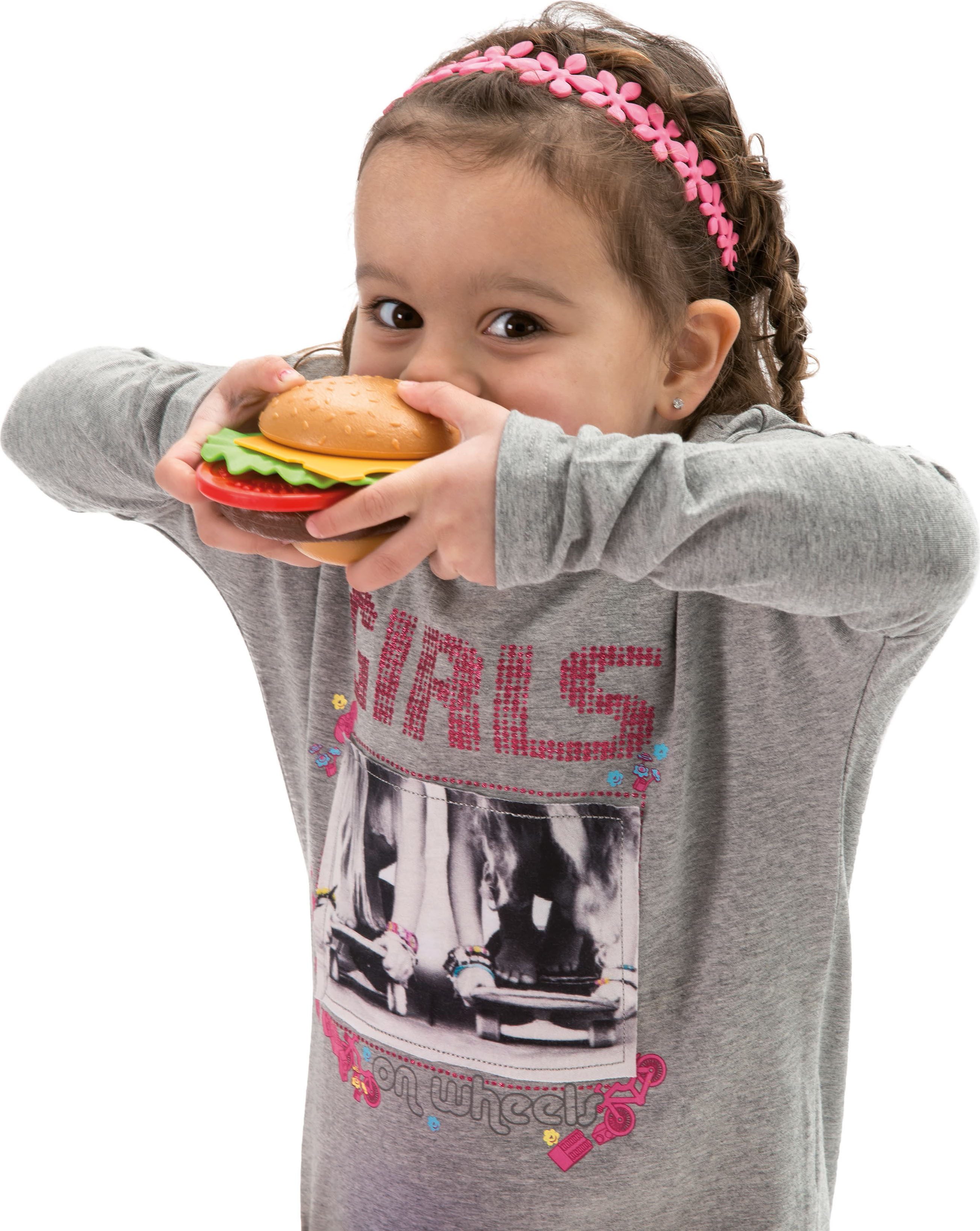 dantoy Spiellebensmittel Burger Set auf Tablett 17-teilig, (17-tlg), Made in Europe
