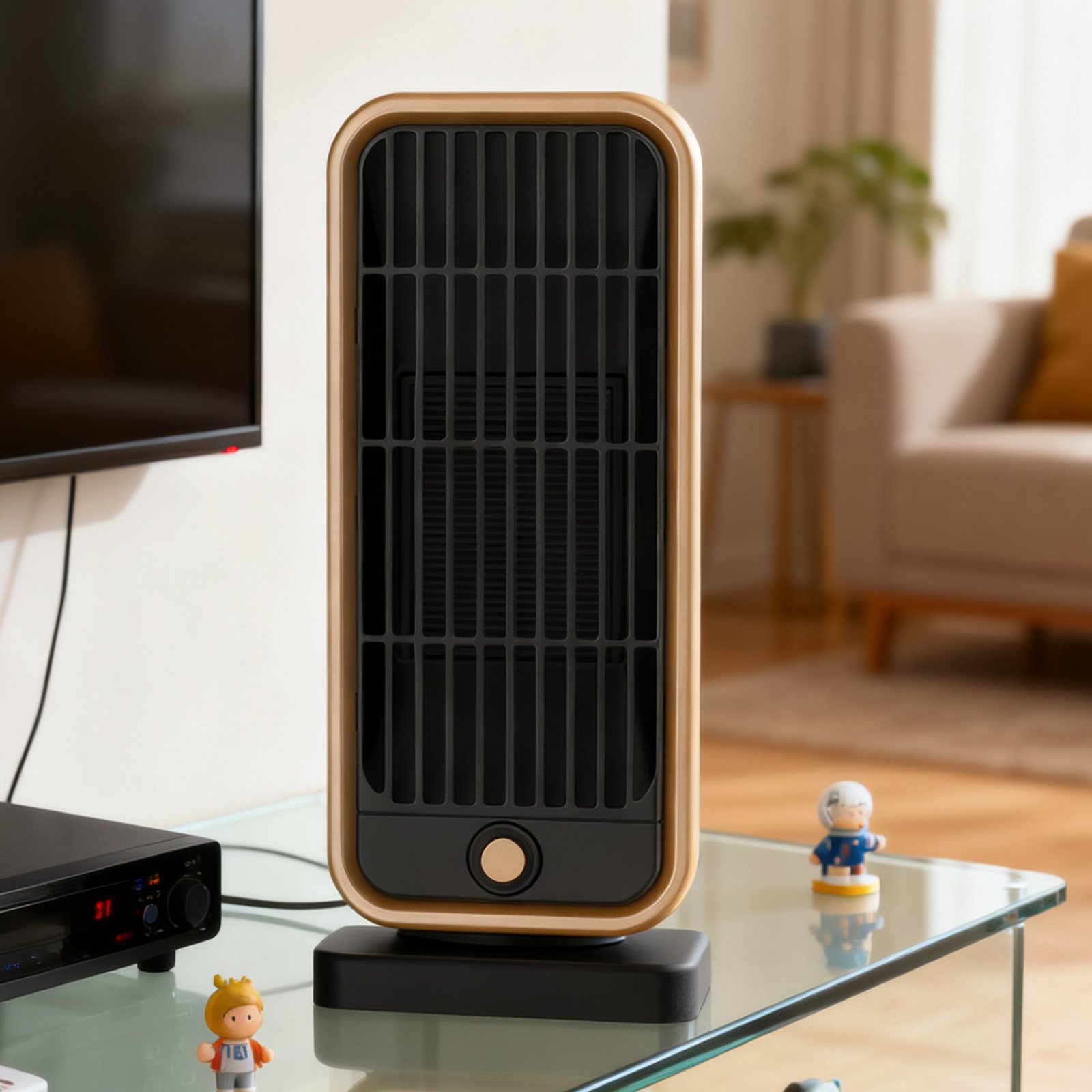 OKWISH Heizlüfter PTC-Keramik-Heizlüfter Warmluftgebläse Elektrische Heizung, 500 W, 3 Modi Überhitzungs- und Kippschutz für Schlafzimmer Büro Wohnzimmer