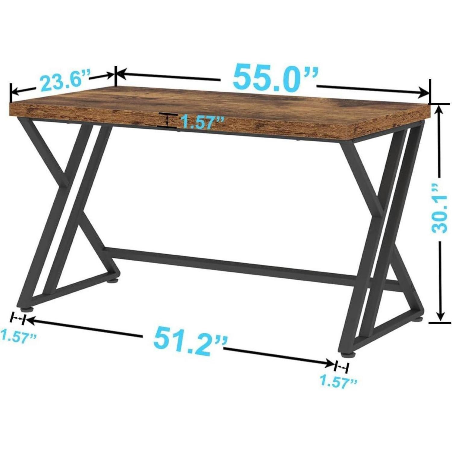 LuxusKollektion Computertisch Computertisch Schreibtisch 140×60×75.5cm Rustikales Braun