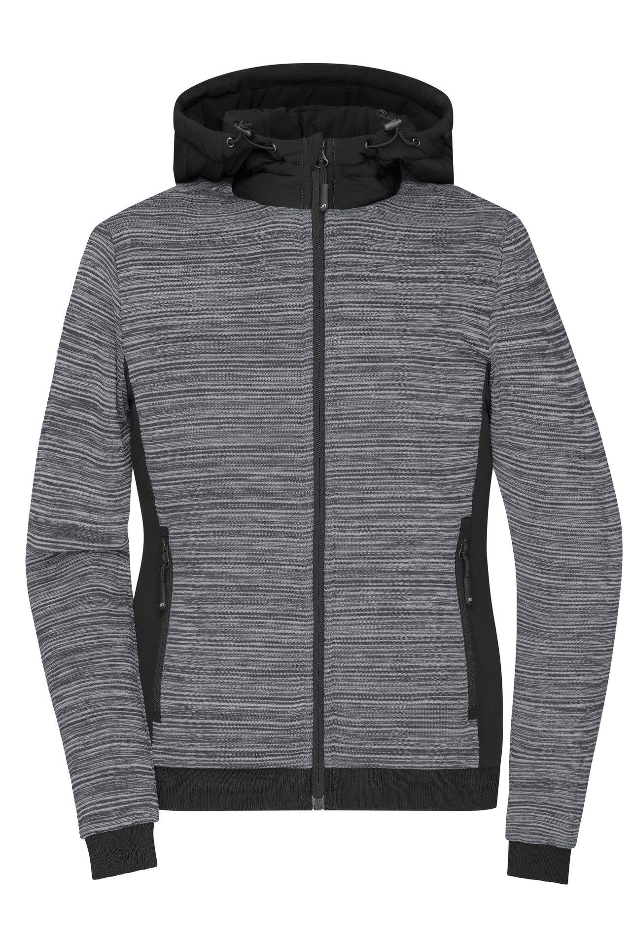 James & Nicholson Strickfleecejacke Wattierte Damen Strickfleece Jacke im attraktiven Materialmix JN1843 Hybridjacke mit wärmender Wattierung
