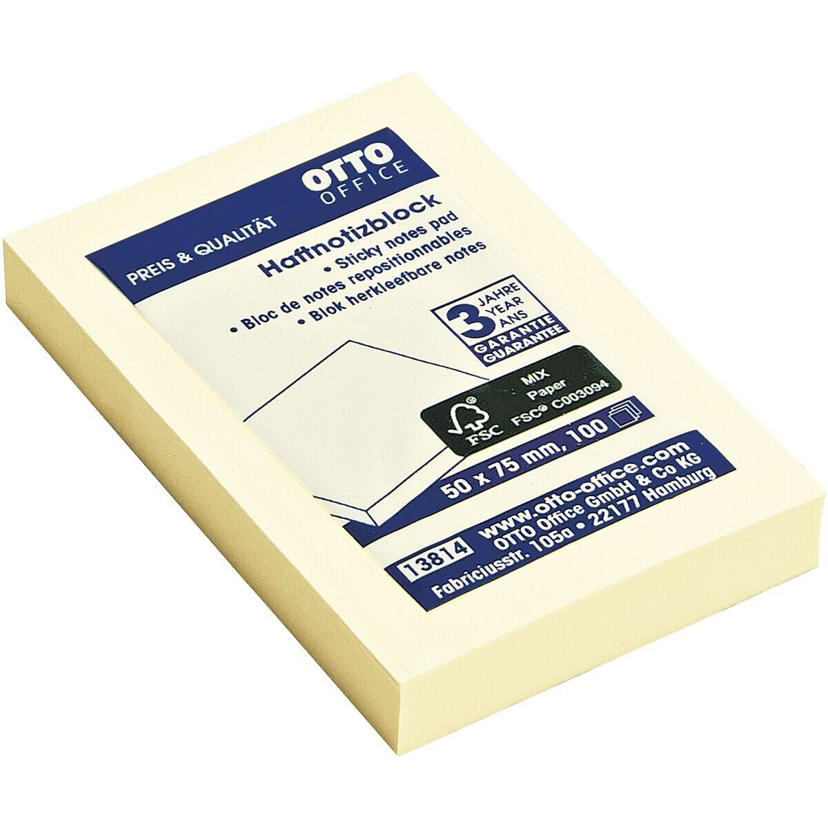 Otto Office Haftnotizblock, gelb