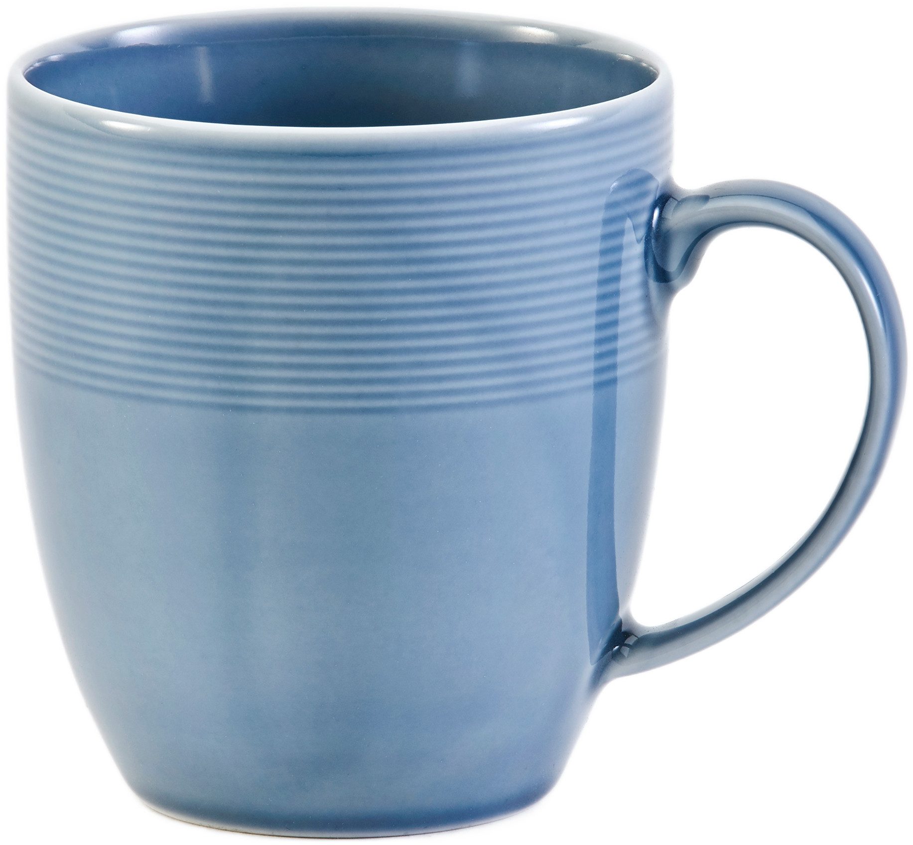 van Well Becher Kaffeebecher Jive, 400 ml, 6 Stück, 6-tlg., Porzellan, dezentes Spiraldekor, spülmaschinen-und mikrowellengeeignet