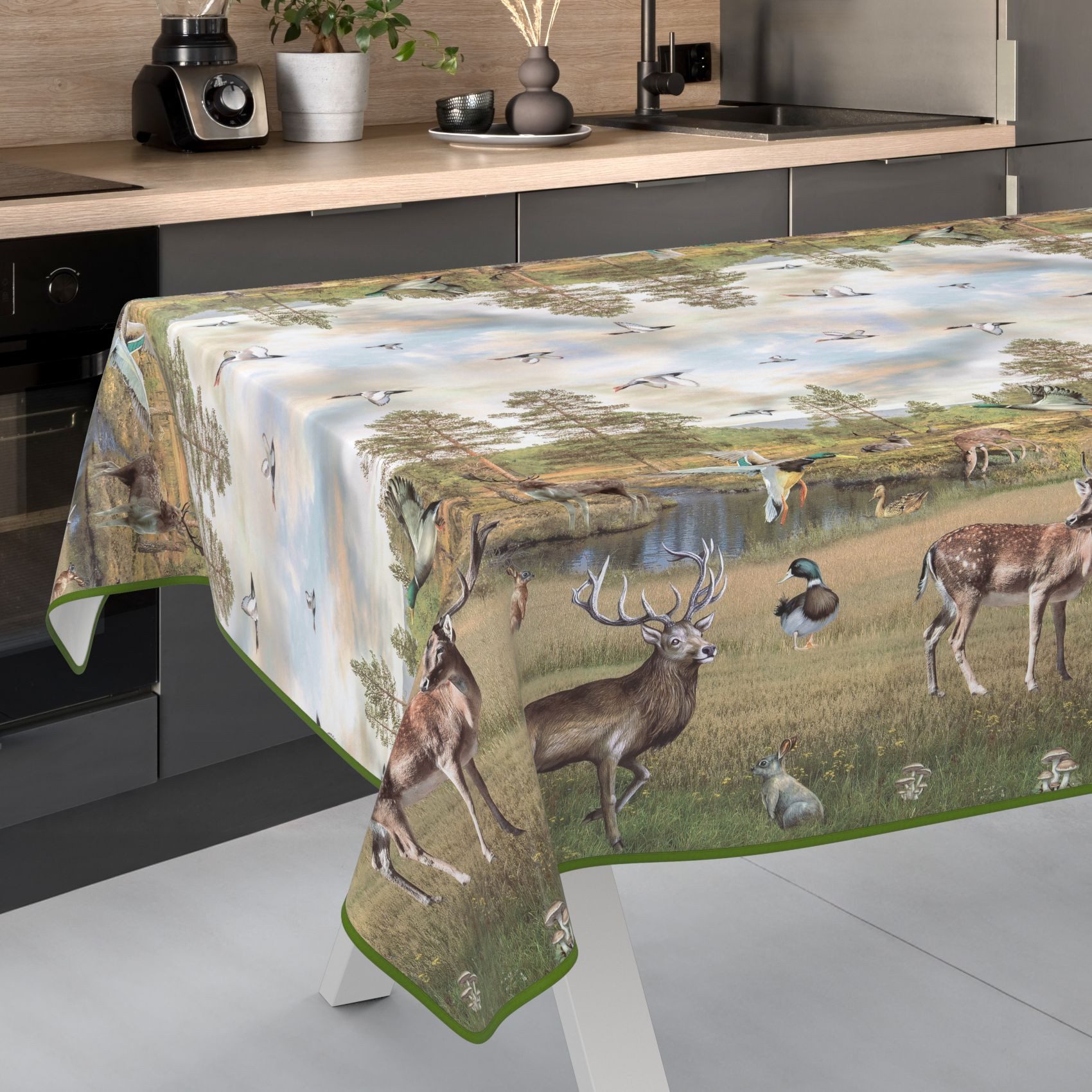 ANRO Tischdecke Wachstuch abwaschbar Jagt Tischwäsche günstig online kaufen