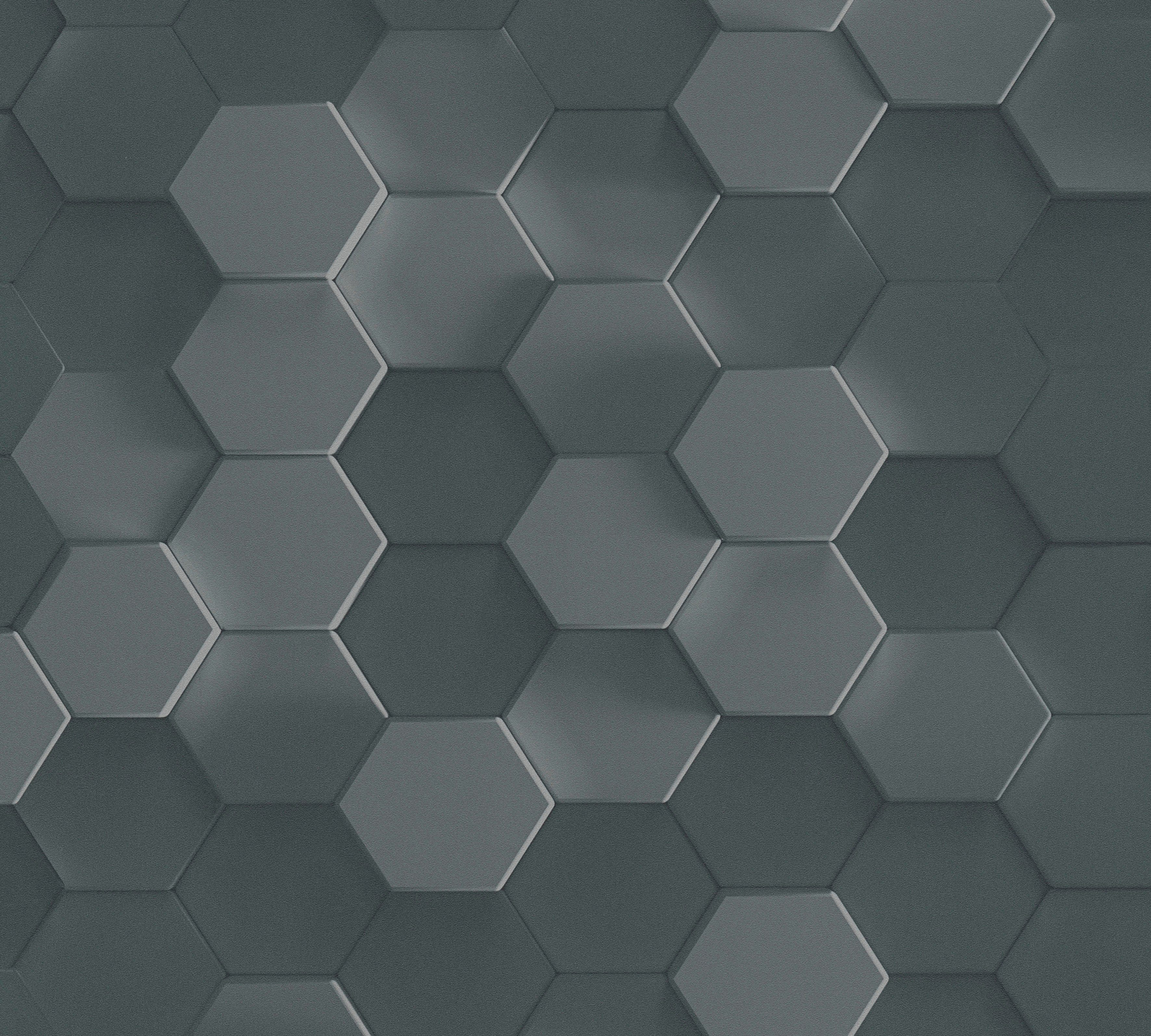 3D (1 matt, Hexagon, A.S. glatt, PintWalls St) Création Wabenmuster grau Vliestapete