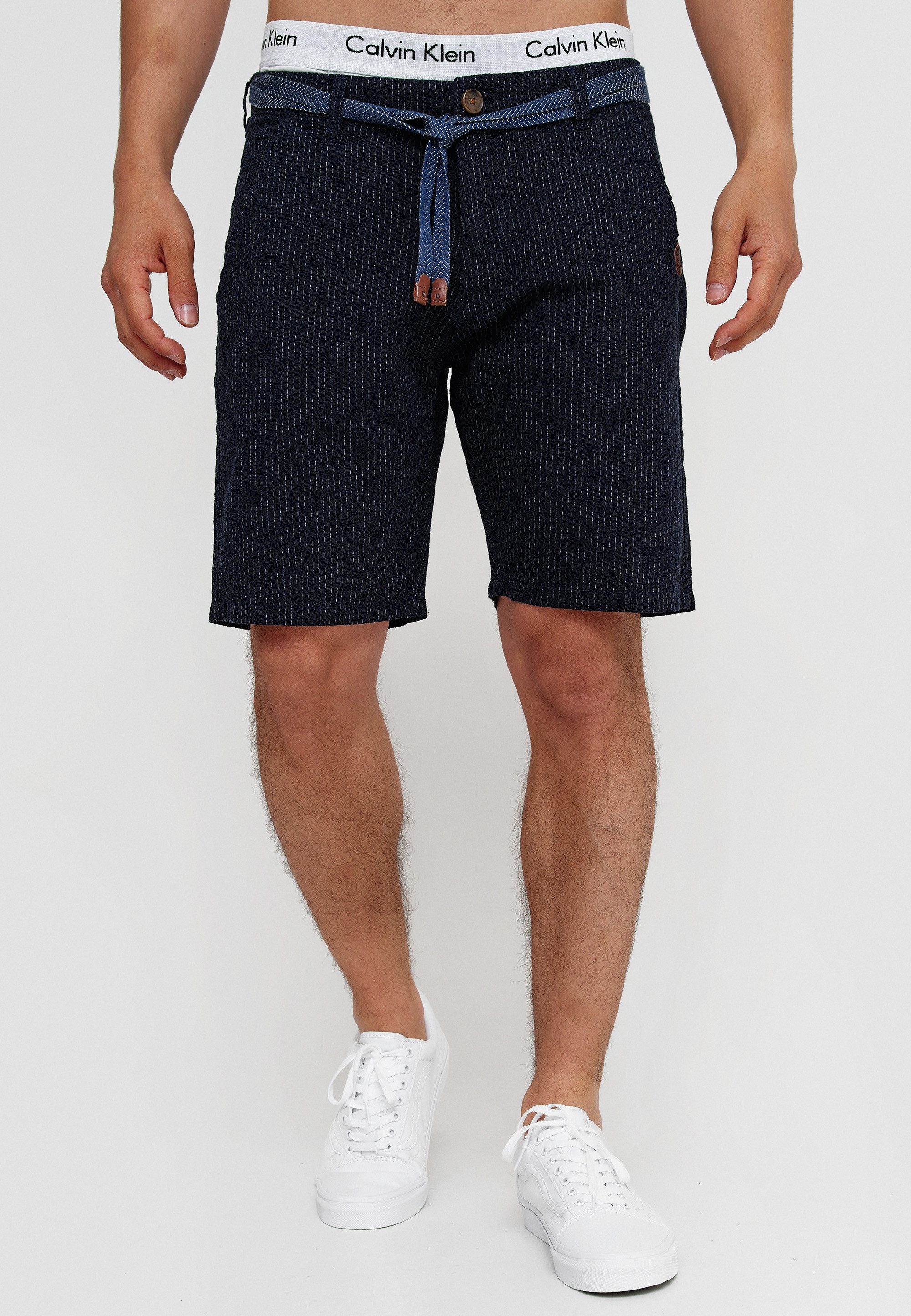 Indicode Chinoshorts Enford mit abnehmbaren, gemusterten günstig online kaufen