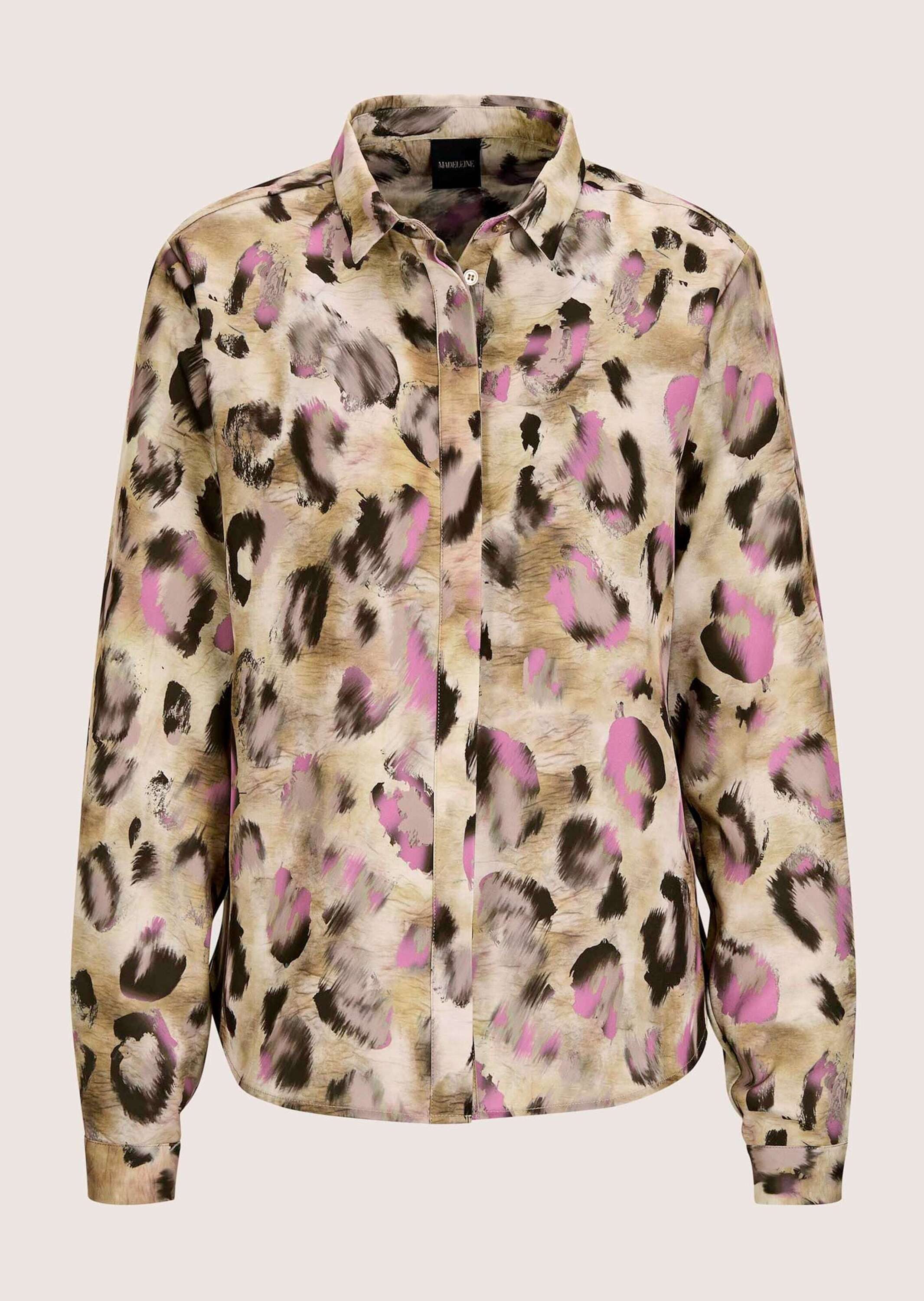 Langarmbluse Modische Bluse mit Animal-Print