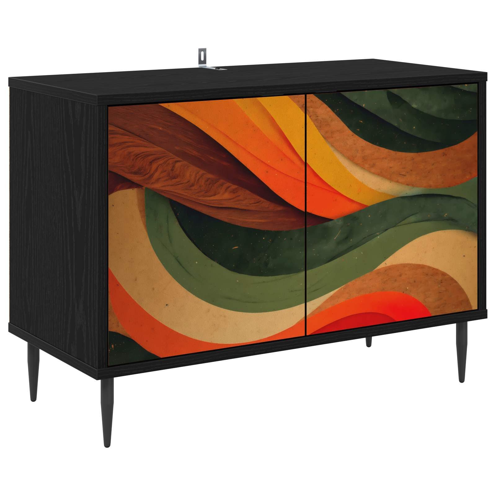 vidaXL TV-Schrank TV-Schrank BONN 69 x 33 x 50,5 cm Schwarz Eichen-Optik (1-St)
