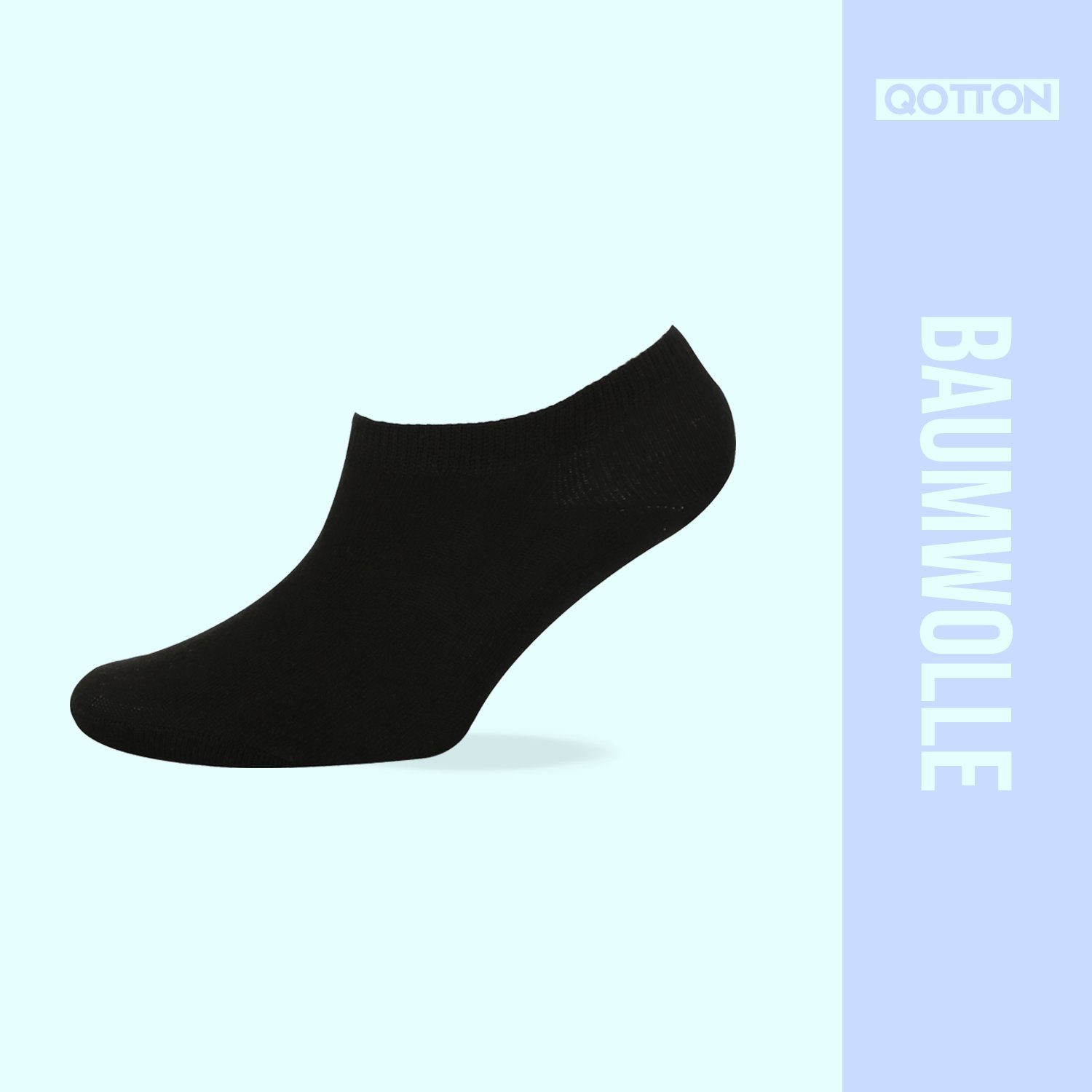 gekämmte Füßlinge Sneaker (Box, Damen Rutschfest (6x Qotton im Sneakersocken unsichtbare 6-Paar) Baumwolle Sneaker invisible nachhaltig & Qotton Herren Paar) für besonders kurze slipper socks Socken Socken