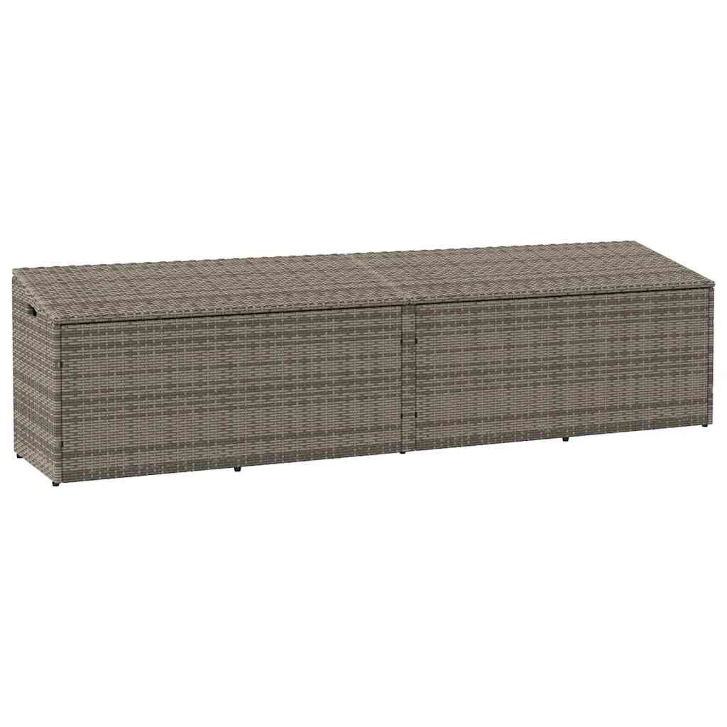 vidaXL Auflagenbox 220 x 50 x 58 cm Garten-Auflagenbox Grau 220x50x58 cm Polyrattan