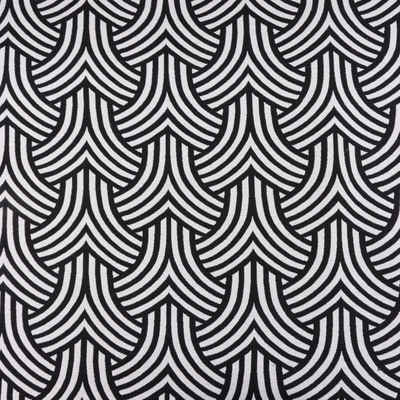 SCHÖNER LEBEN. Stoff Jacquard Stoff Dekostoff Monza Art Déco schwarz weiß 2,80m Breite, pflegeleicht