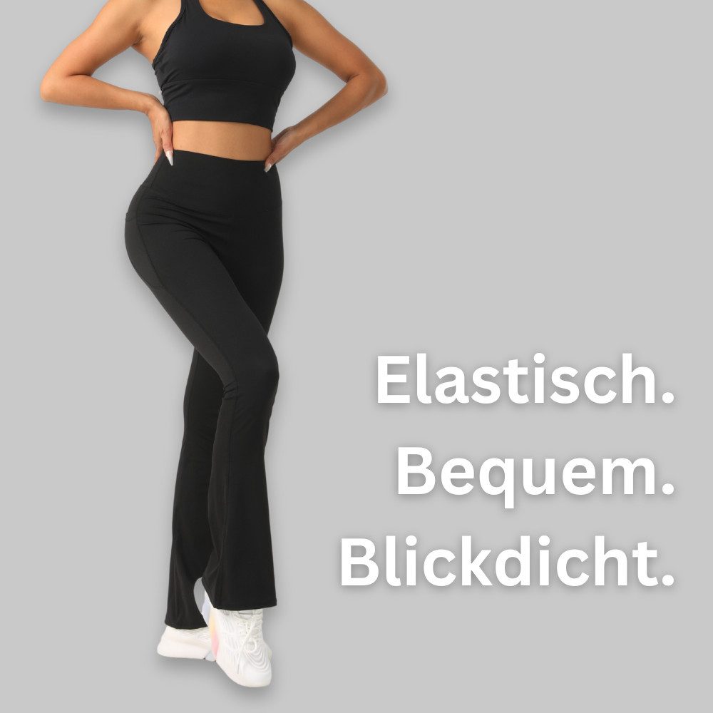 Frentree Highwaist Leggings Damen mit Flared Look - Blickdichte Sportleggin günstig online kaufen
